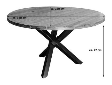 SAM® Esstisch Bella, Tischplatte rund, cognacfarben, schwarzes Metallgestell