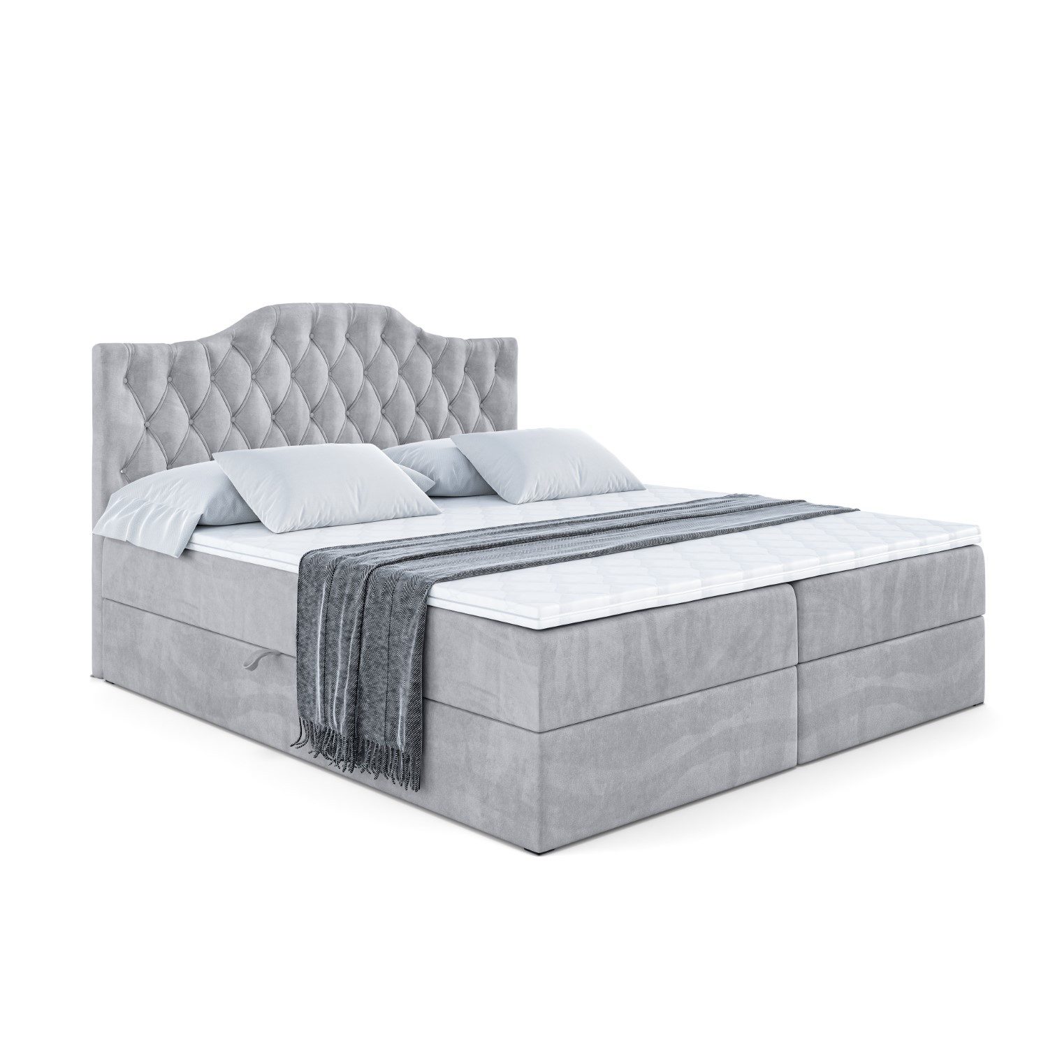 ALTDECOR Boxbett VILA-1 (Multipocket-Matratze H4, H3 Matratze Bonellfederung, Topper, Kopfteil)