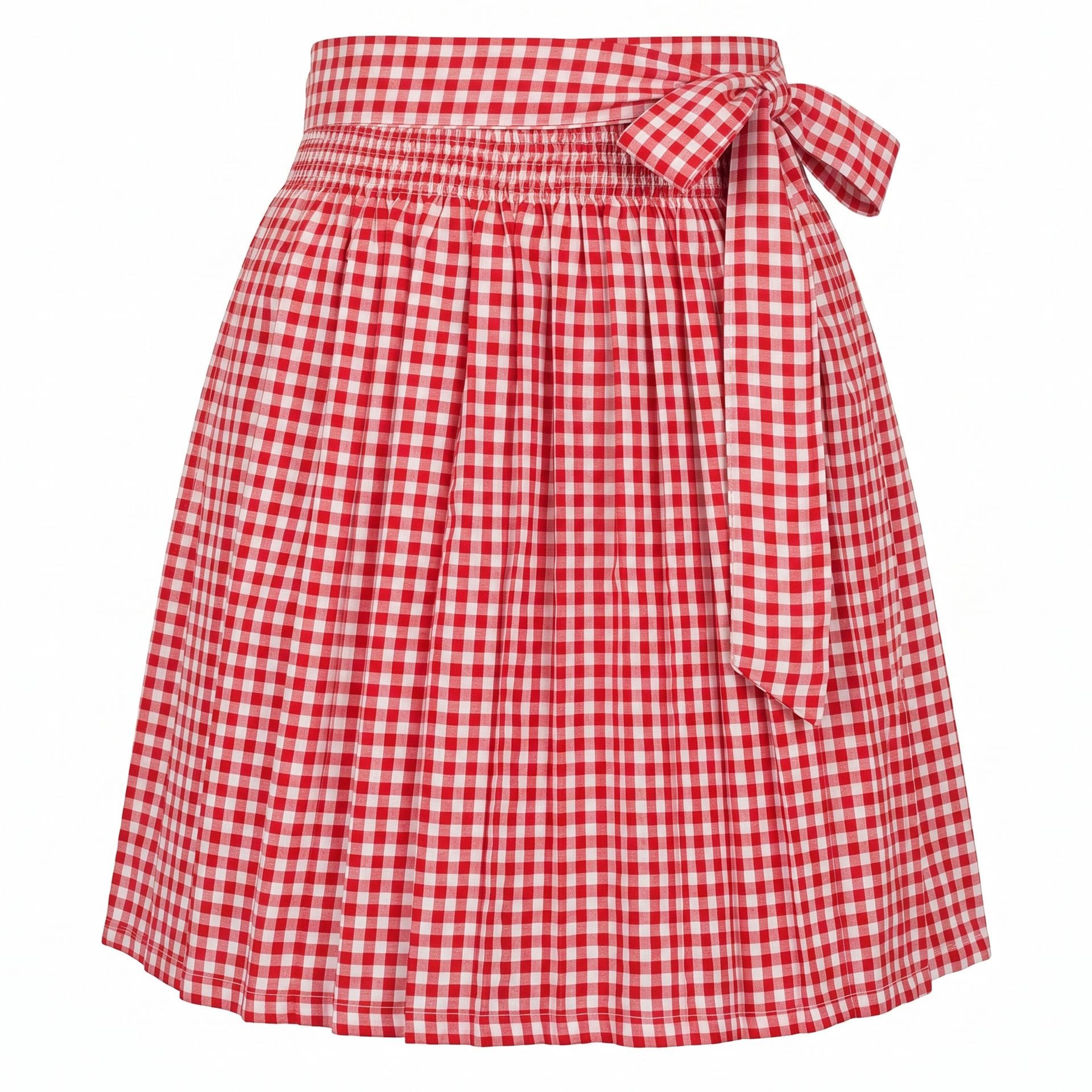 German Wear Dirndlschürze GW1603-1 Rot, Dirndlschürze Trachtenschürze Mini Dirndl Dirndel Rot Kariert