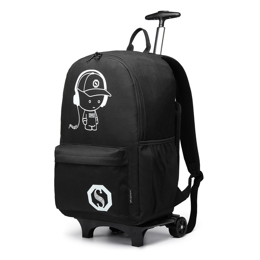 KONO Handgepäck-Trolley Rucksack Tasche mit Rollen Business Trolley Reisetasche für Polyester