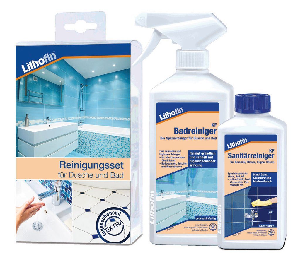 Lithofin LITHOFIN Reinigerset Bad, & 2tlg. Naturstein-Reiniger Dusche