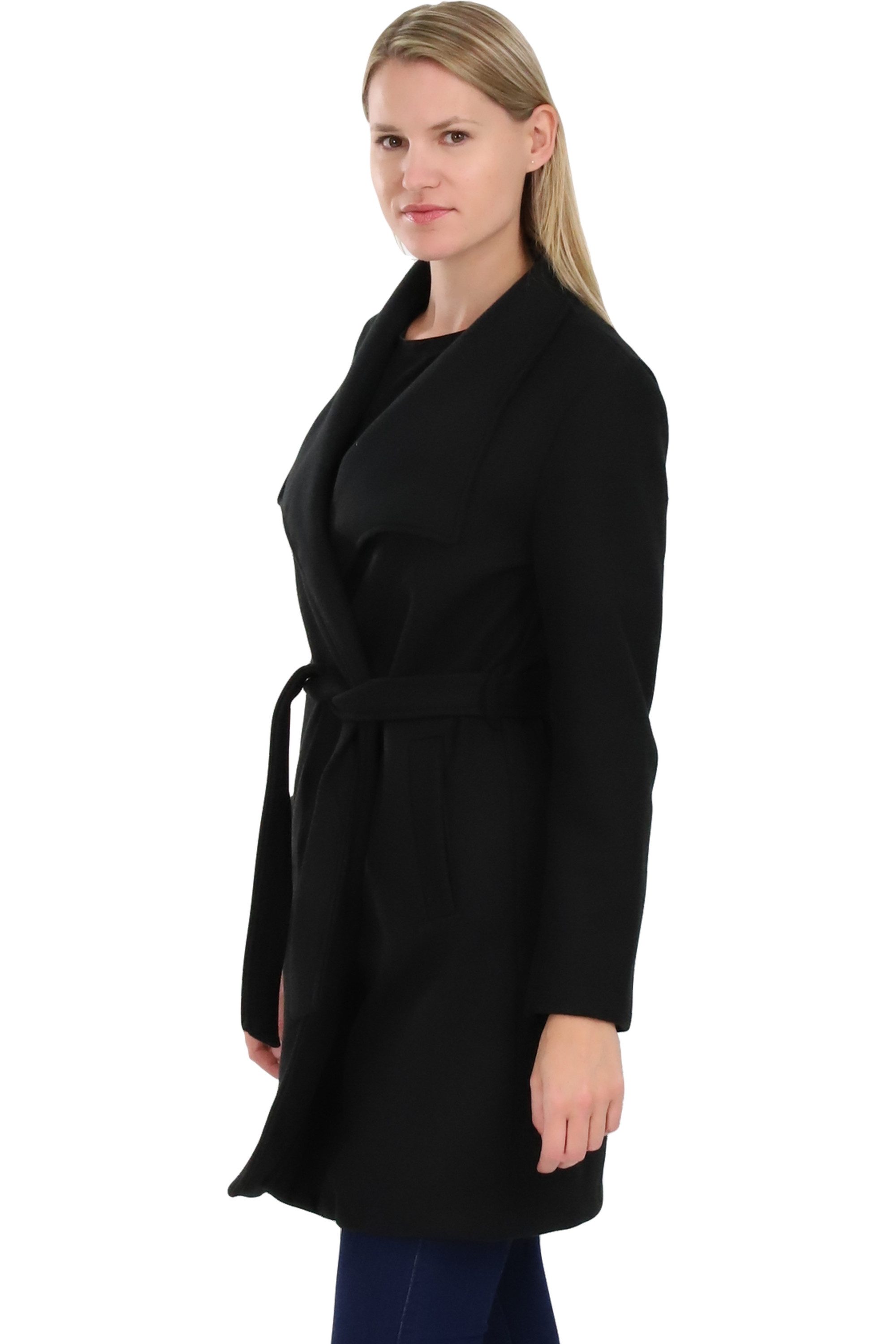 malito more than fashion Langmantel malito Damen Trenchcoat, schicker Wintermantel, klassische Jacke, langer Trenchcoat Longjacke Übergangszeit