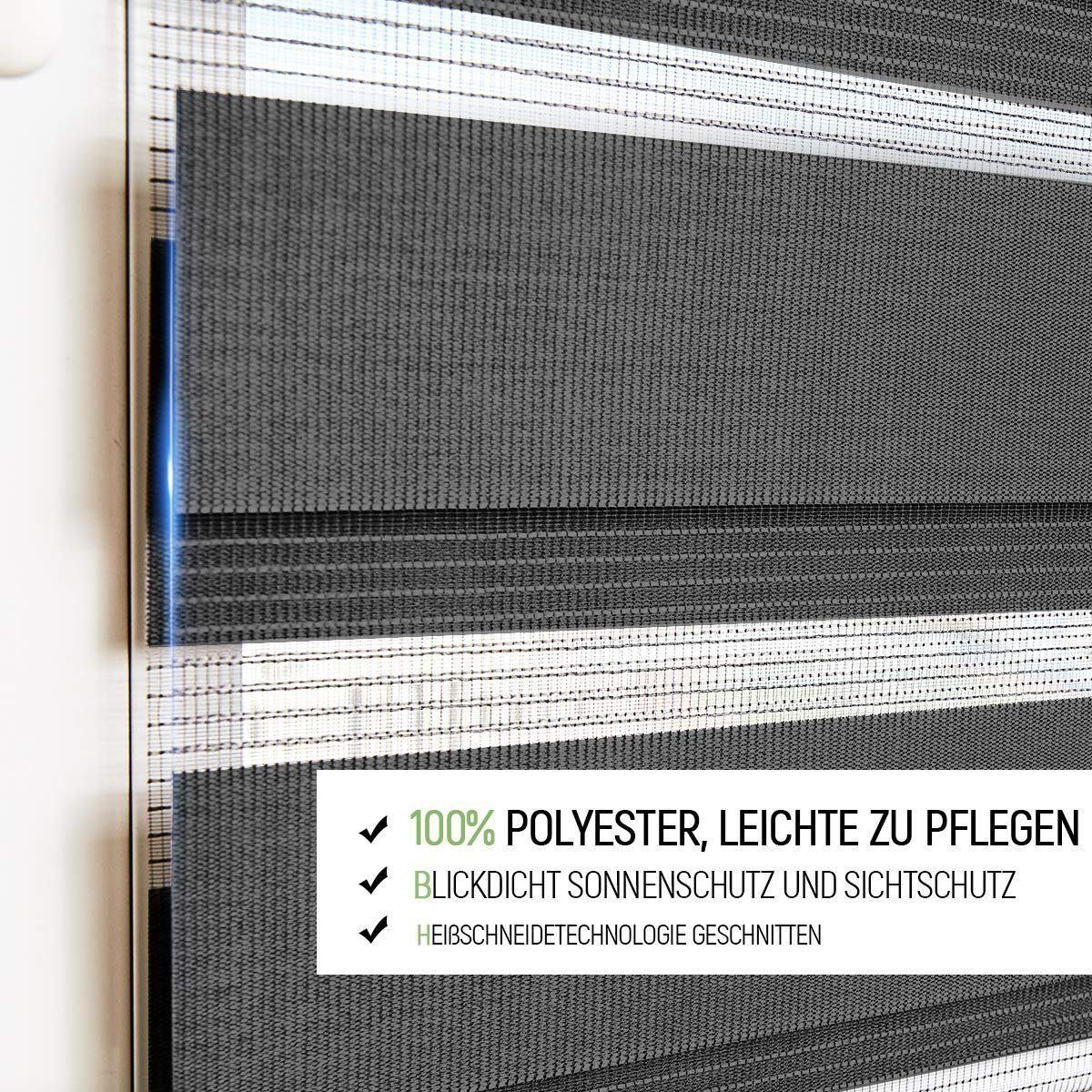 Doppelrollo Klemmfix ohne Bohre, OUBO, verdunkelnd, Fensterrollo Seitenzugr günstig online kaufen