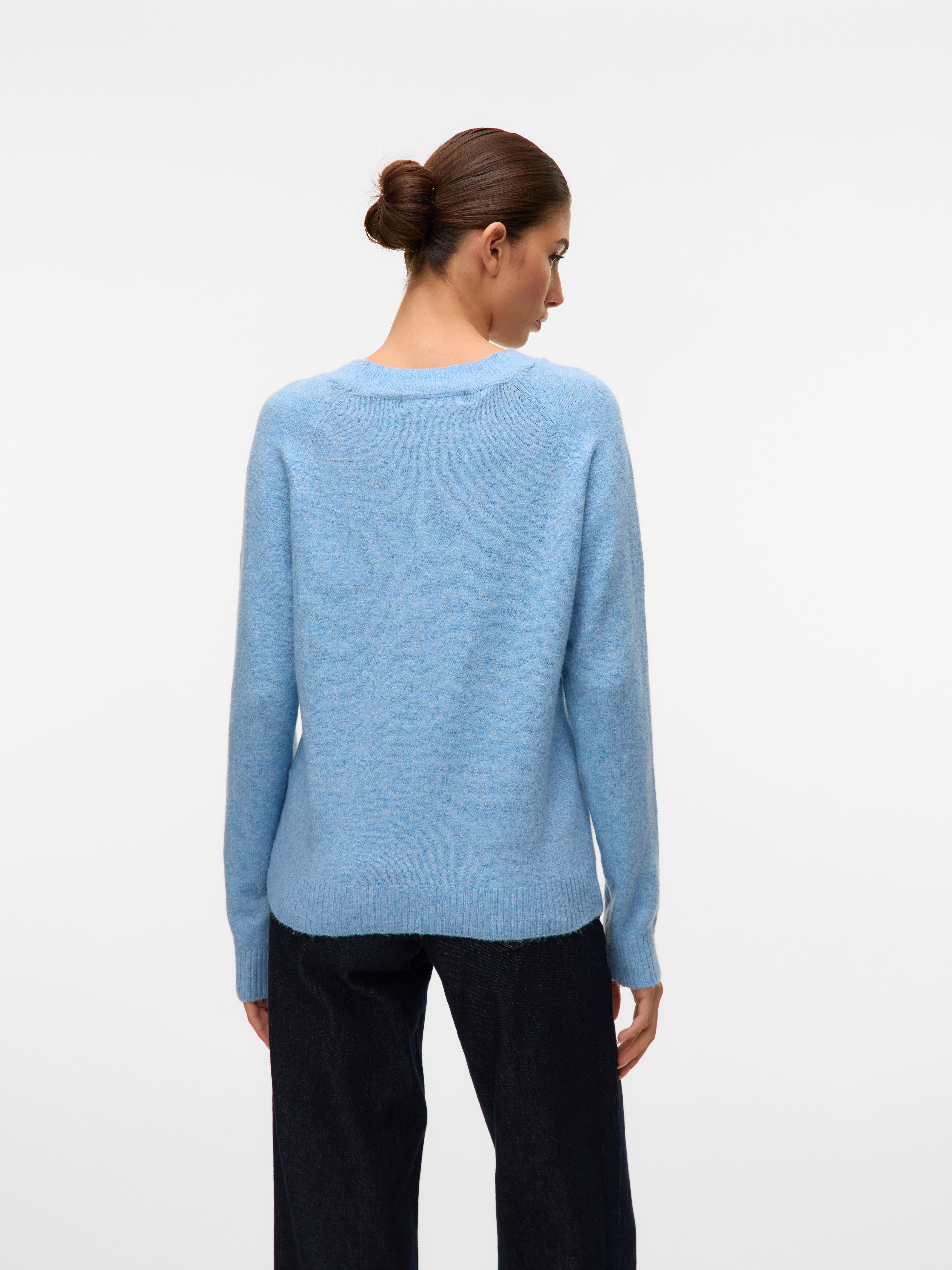 Vero Moda Rundhalspullover VMDOFFY LS O-NECK BLOUSE GA NOOS Materialmix, regular fit