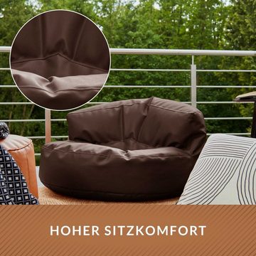 Green Bean Sitzsack / Sofa mit EPS-Perlen Füllung aus Kunstleder (Indoor & Outdoor, abwaschbarer Bezug, hoher Sitzkomfort, Sitzlounge), Couch / Lounge im Sitzsack-Design 90 x 45 cm mit Rückenlehne