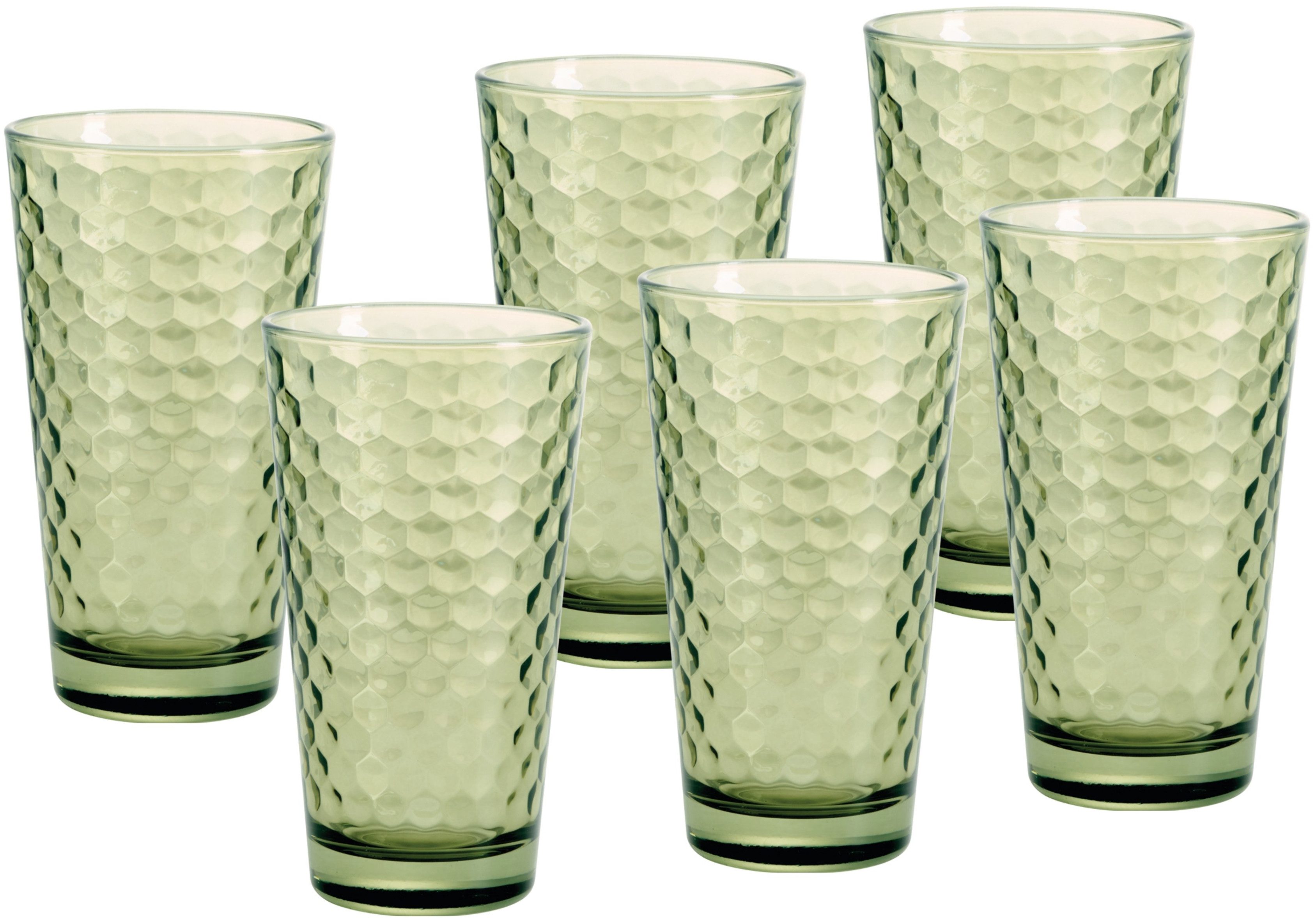 Ritzenhoff & Breker Longdrinkglas Favo, 6-tlg., Glas, 6er Set, je 350 ml