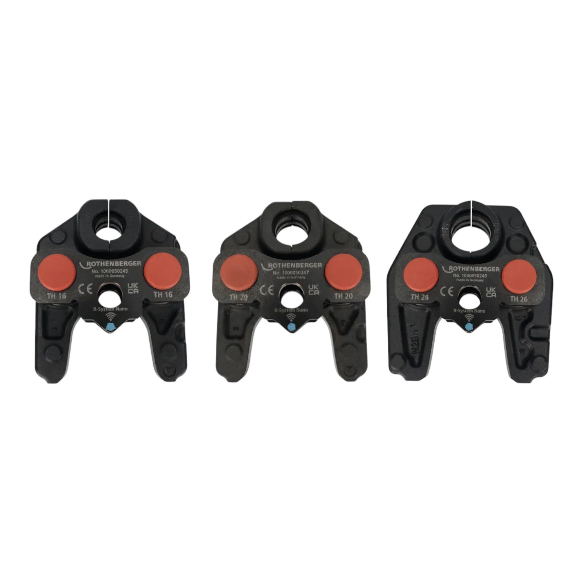 Rothenberger Werkstattpresse ROMAX NANO iJAWs TH 16 - 20 - 26 mm Pressbacken Set 3 tlg