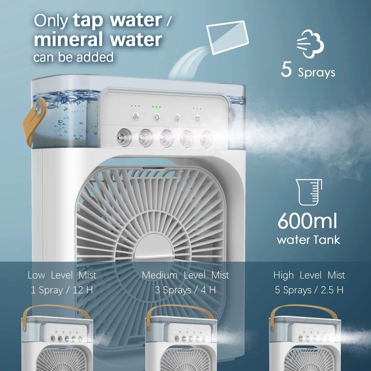 RWEUOQ Ventilatorkombigerät Tragbarer Mini-Verdunstungsluftkühler, 600 ml günstig online kaufen