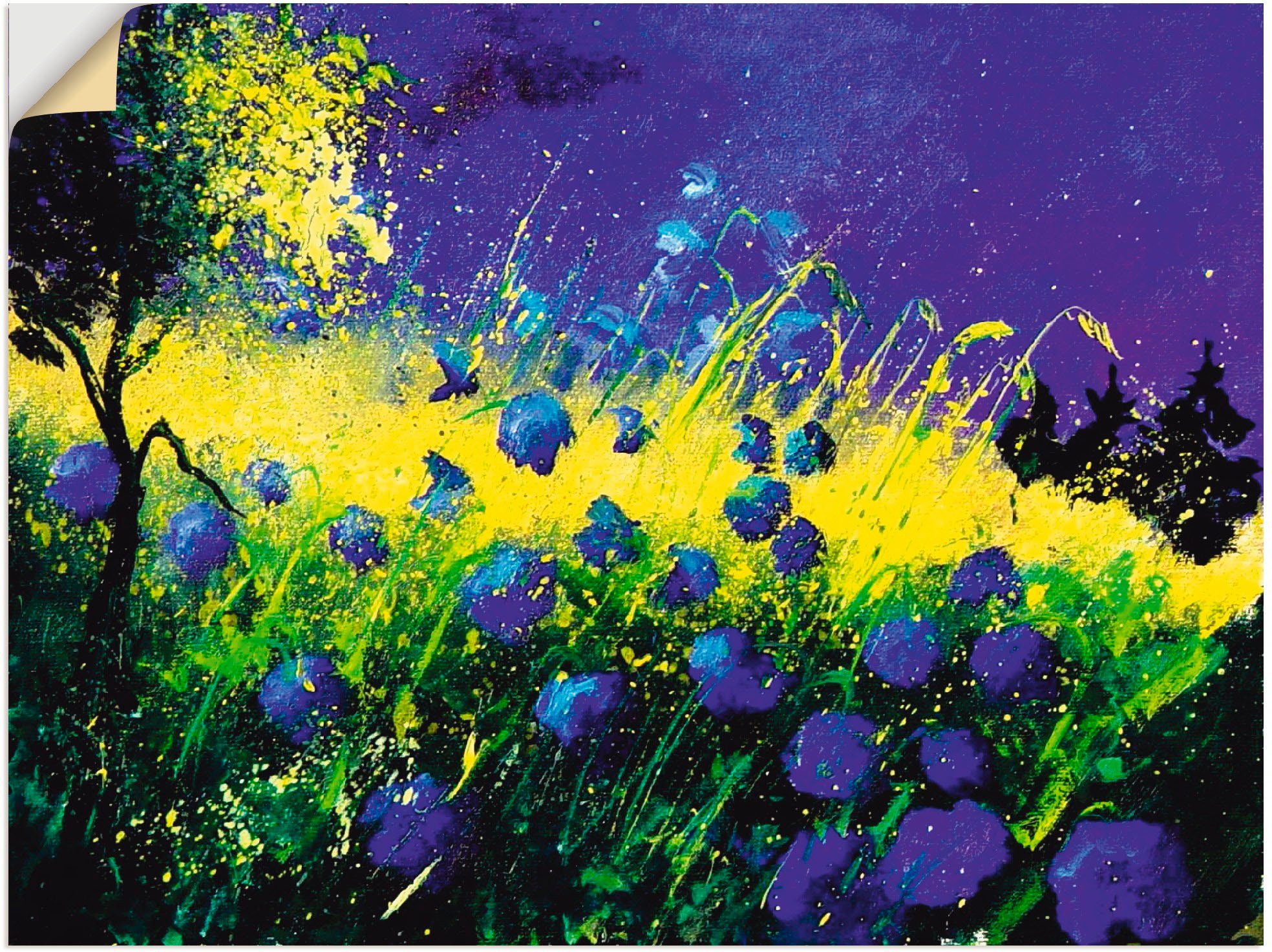 Artland Wandbild Blaue Blumen, Blumen (1 St), als Alubild, Leinwandbild, Wandaufkleber oder Poster in versch. Größen