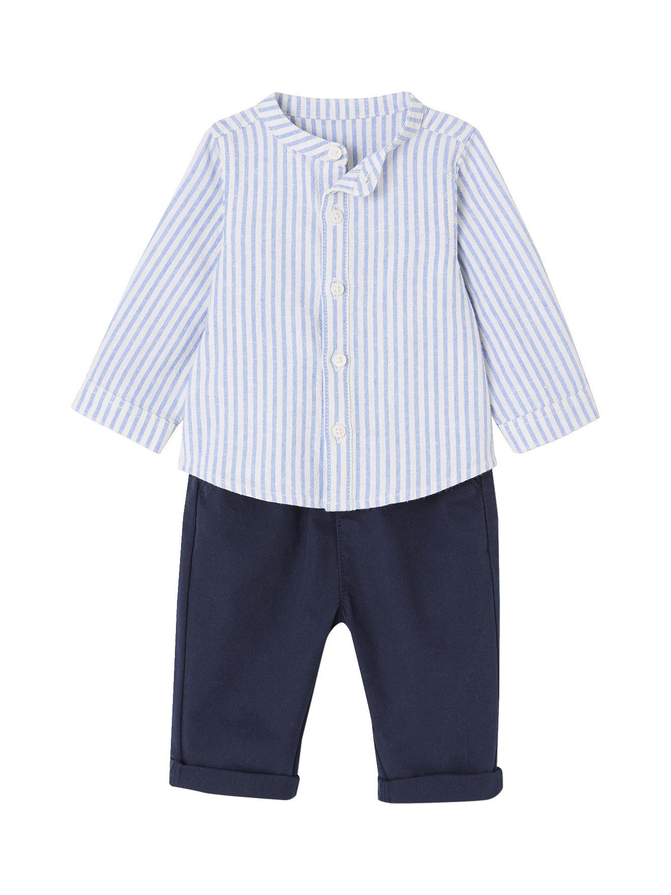 vertbaudet Hose & Shorts Baby-Set: Gestreiftes Hemd & Hose