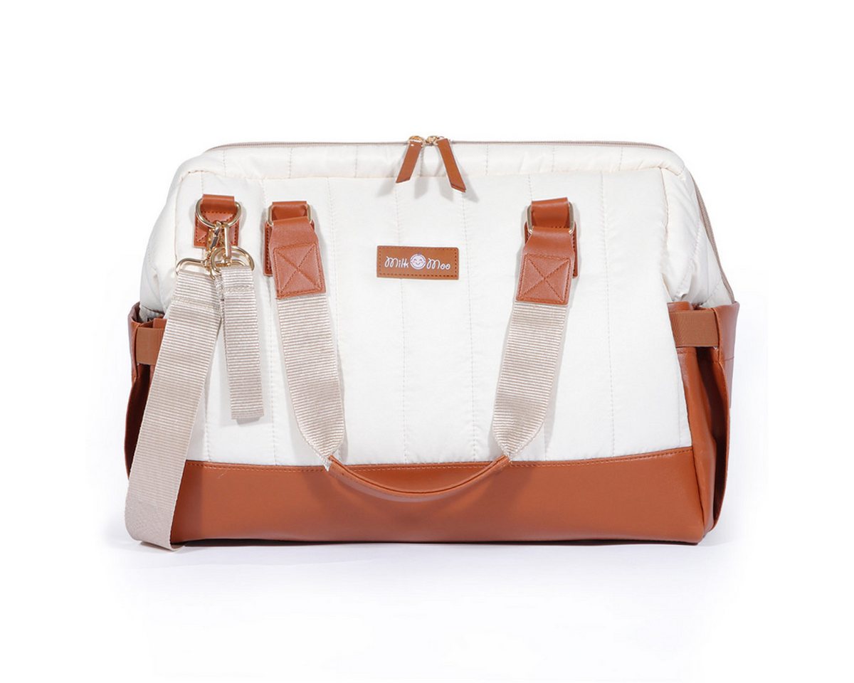 MILK&MOO Wickeltasche Milk&Moo Wickeltasche für Kinderwagen – Groß, Beige & Wasserdicht