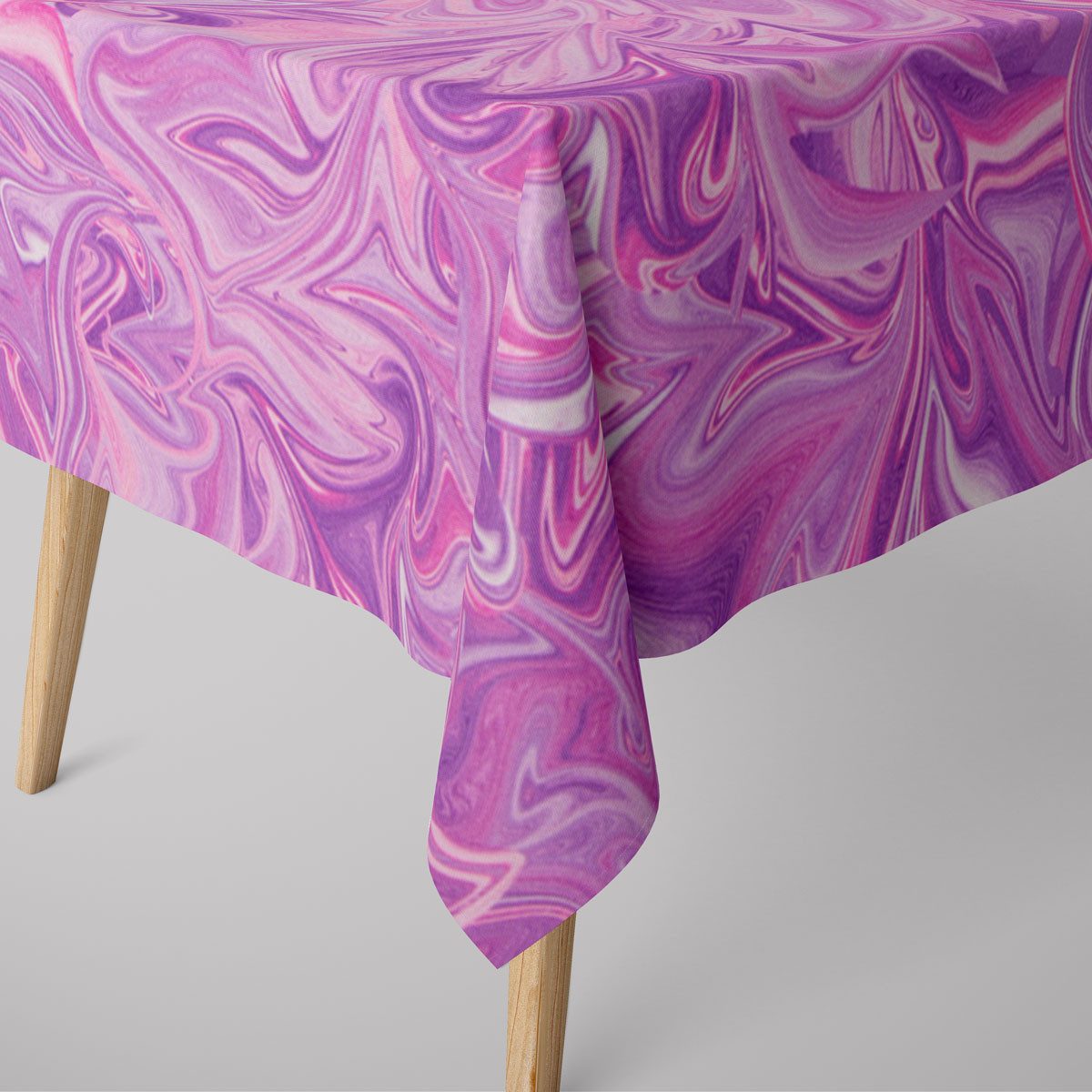 SCHÖNER LEBEN. Tischdecke Digitaldruck Retro Batik lila pink, made in Germany,handmade,Digitaldruck