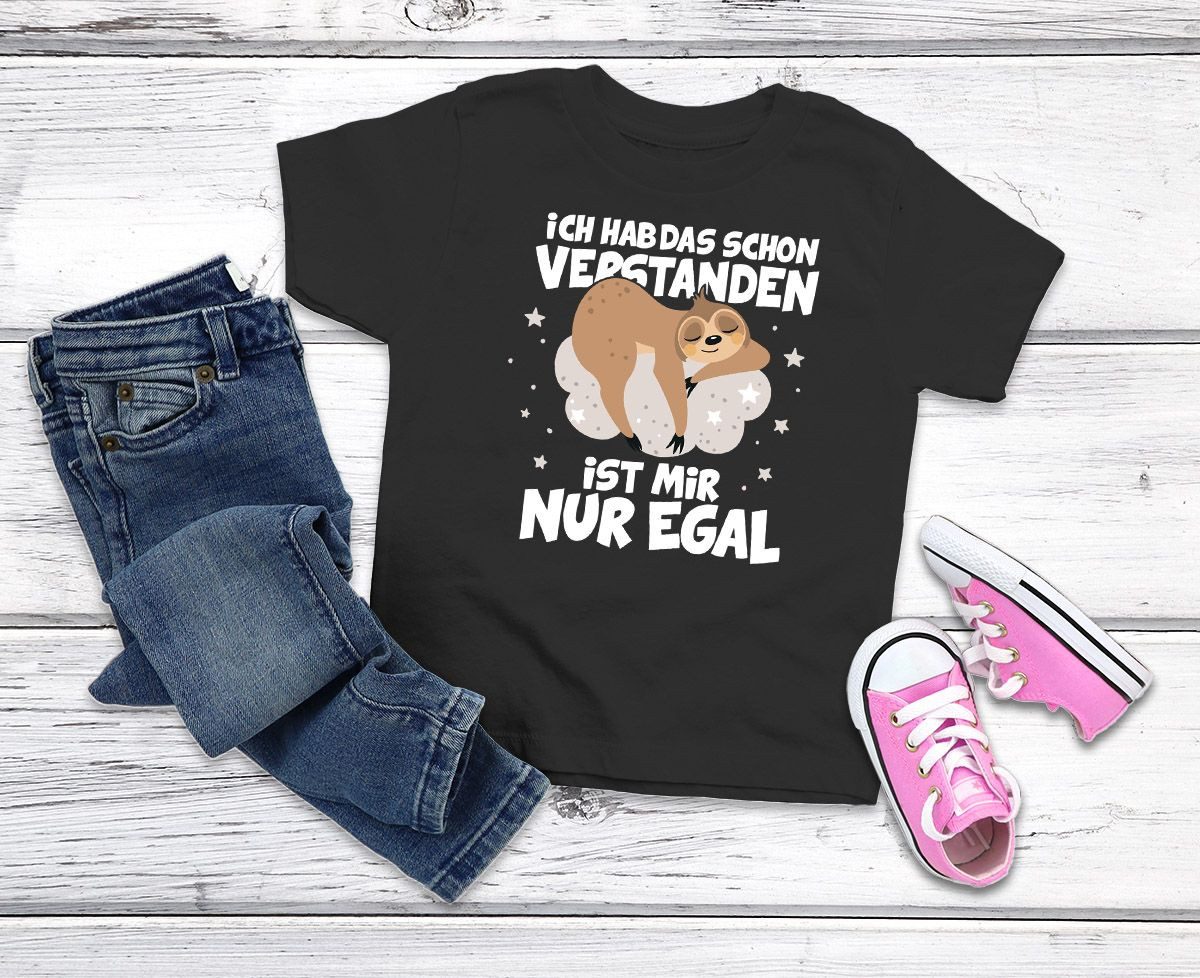 Print-Shirt Kinder T-Shirt Mädchen Faultier Spruch lustig Ich hab das schon