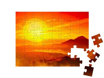 puzzleYOU Puzzle Afrikanische Savanne im Sonnenuntergang, 48 Puzzleteile, puzzleYOU-Kollektionen Safari, Savanne