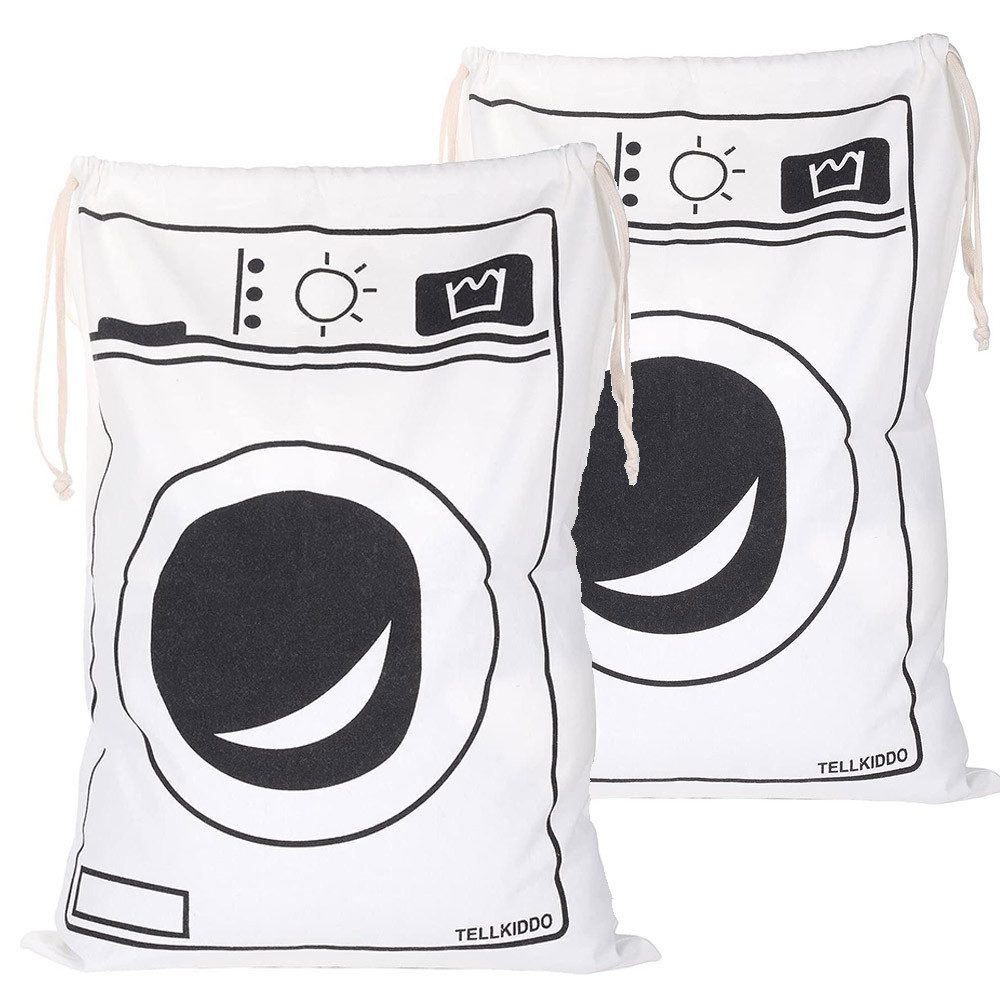 FELIXLEO Wäschesäckchen Leinwand-Wäschesack, ideal für Schmutzwäsche, als großer Wäschesammler,(2-St)