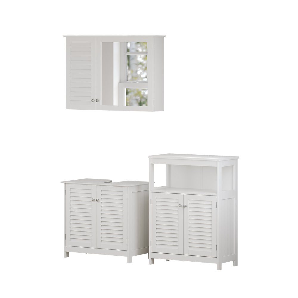 Vicco Badmöbel-Set Riad, Weiß, 3 Teile, günstig online kaufen