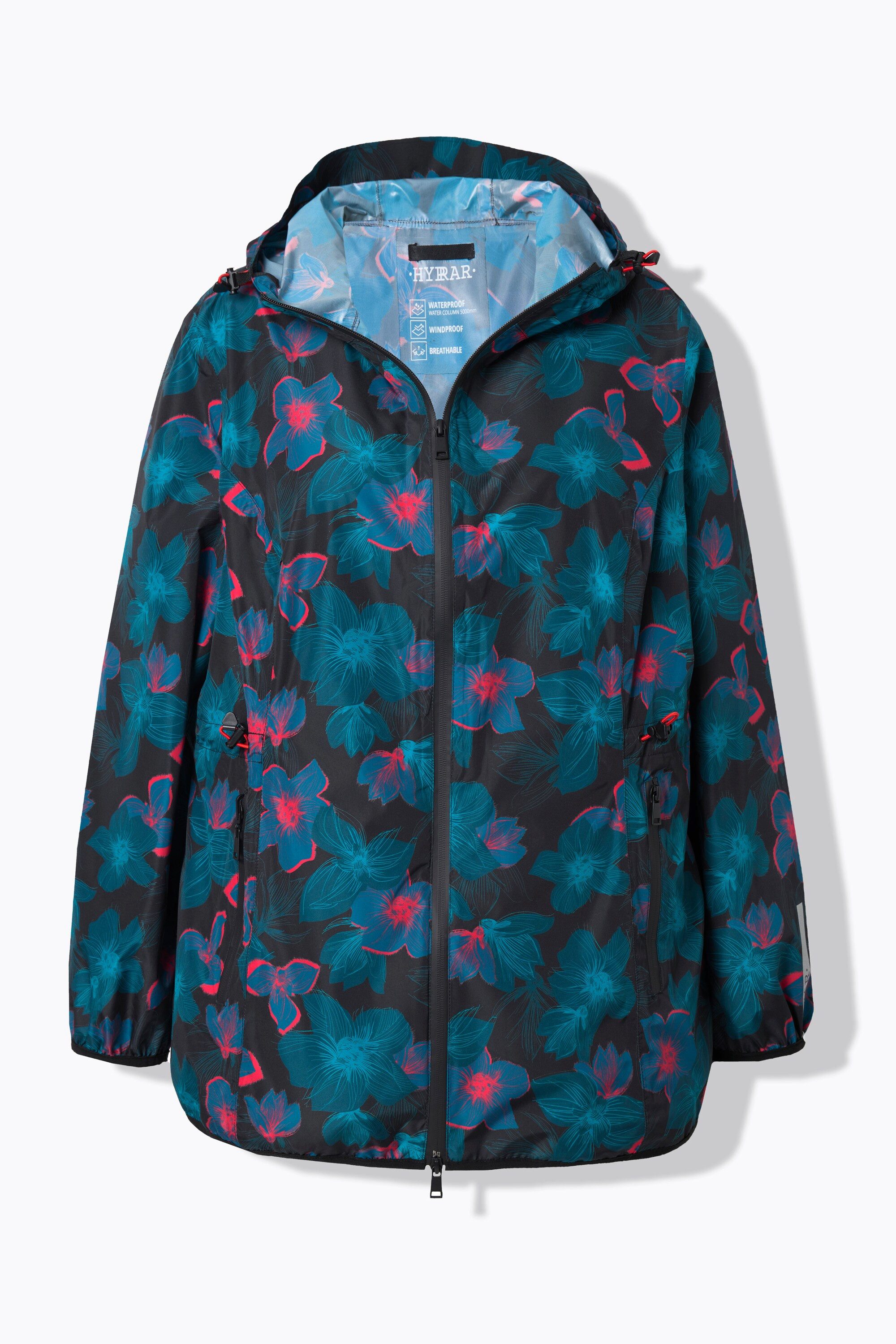 Ulla Popken Funktionsjacke Regenjacke leicht wasserdicht Kapuze Zipptaschen