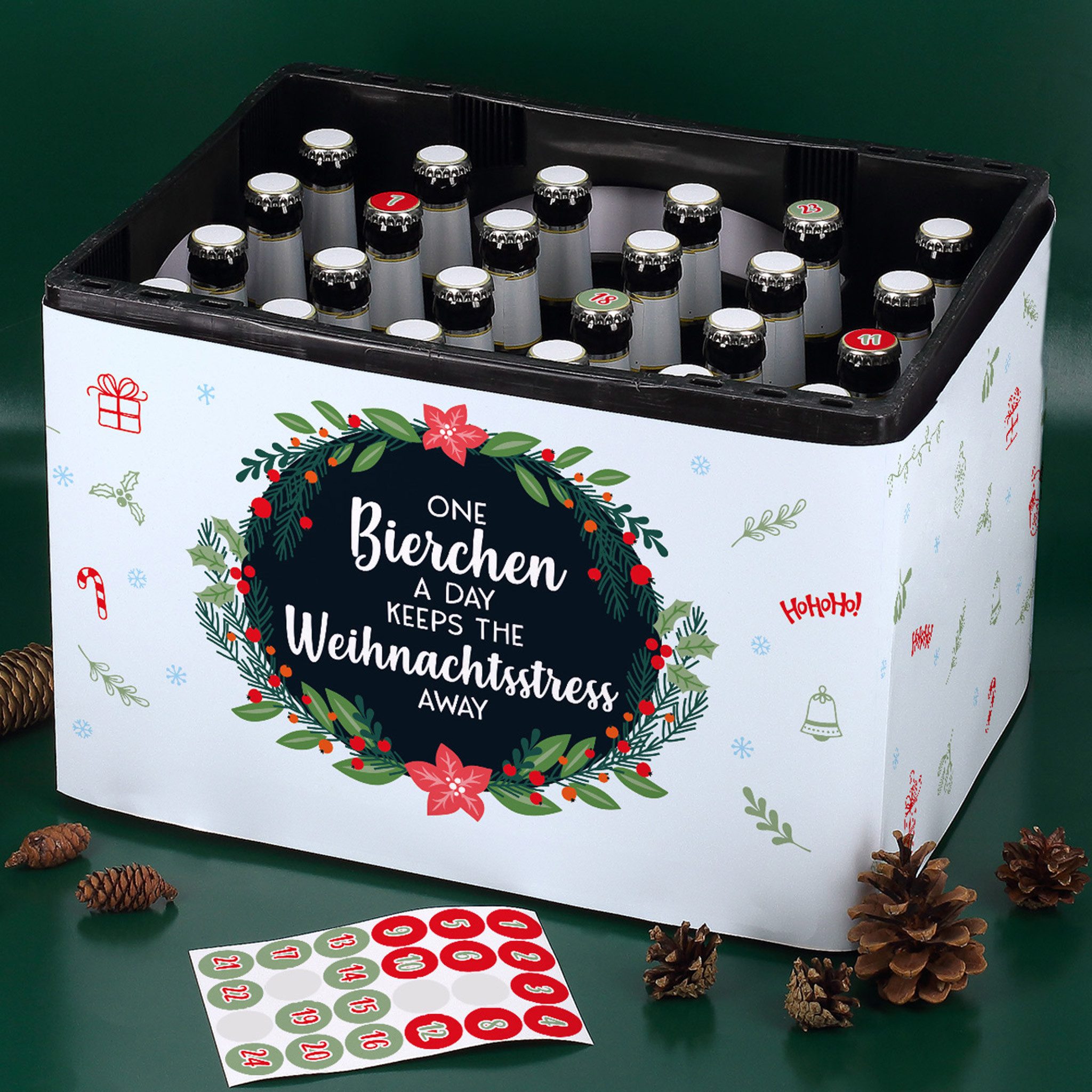 Herz & Heim DIY-Adventskalender 24 Aufkleber & Banderole für Bierkasten - S günstig online kaufen