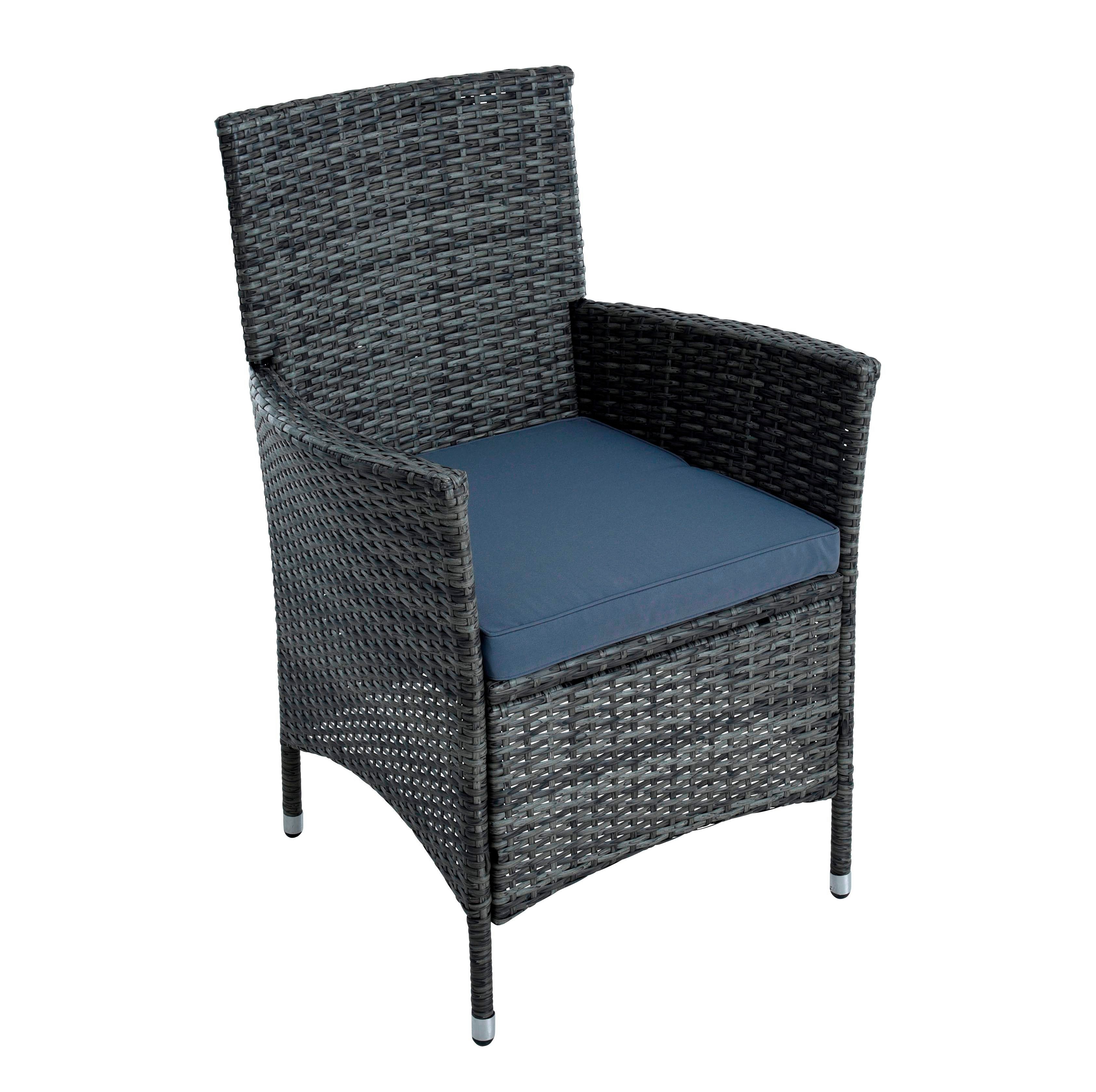 ESTEXO Sitzgruppe Polyrattan Gartenmöbel Set Rattan Gartenset Essgruppe Anthrazit Grau – Bild 4 von 5