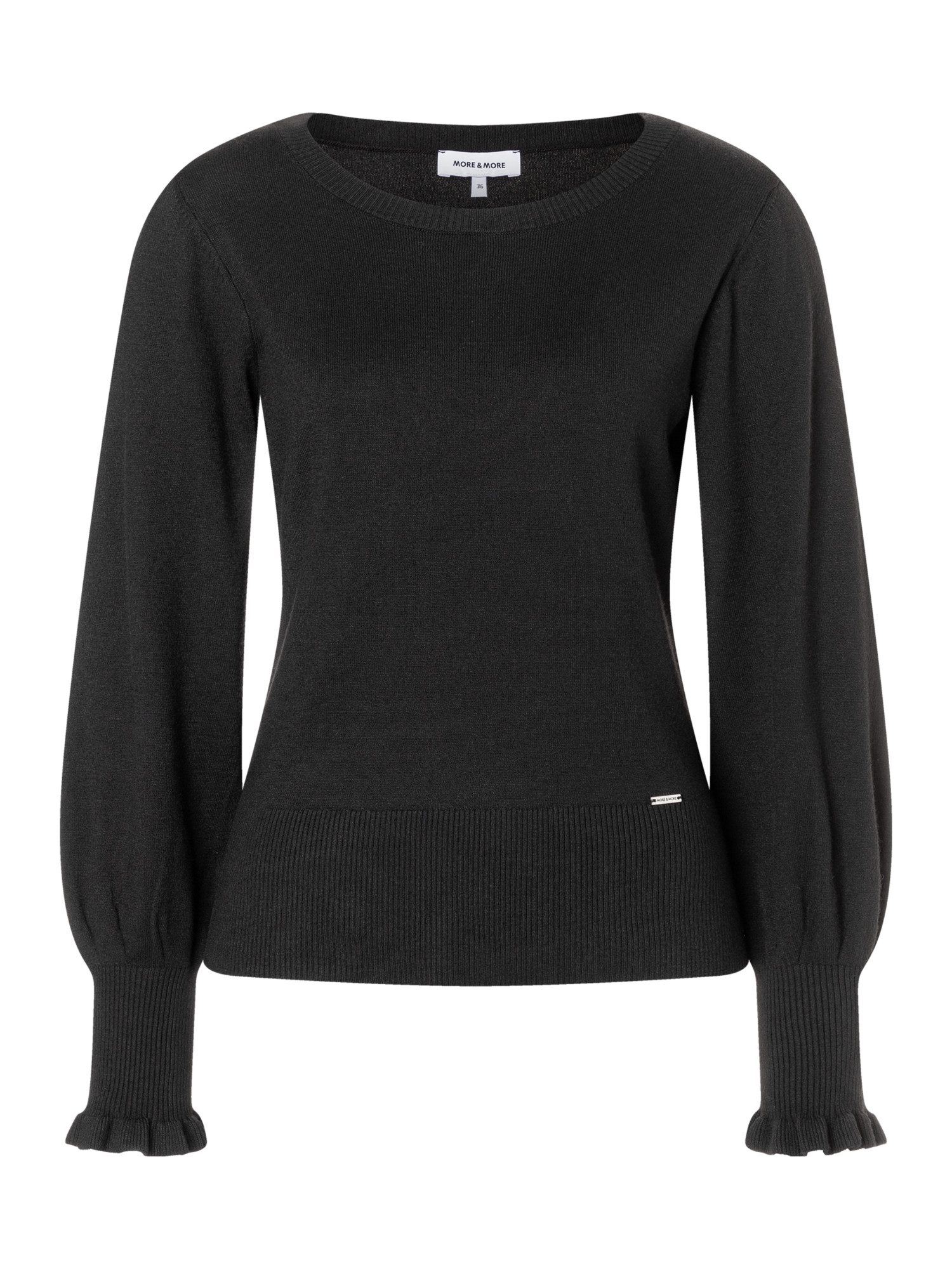 MORE&MORE Rundhalspullover femininer, schmaler Viskosemix-Kurzpullover günstig online kaufen