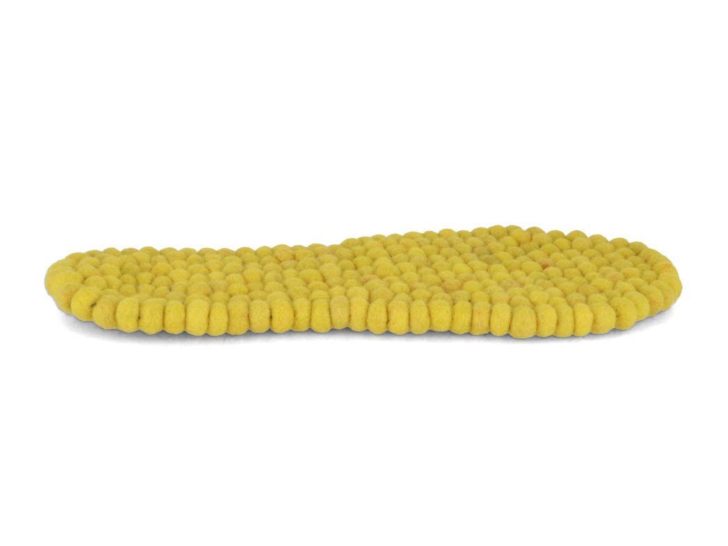 handgefilzt Filzkugeln, Einlegesohle und handvernäht aus WoolFit gelb Einlegesohlen