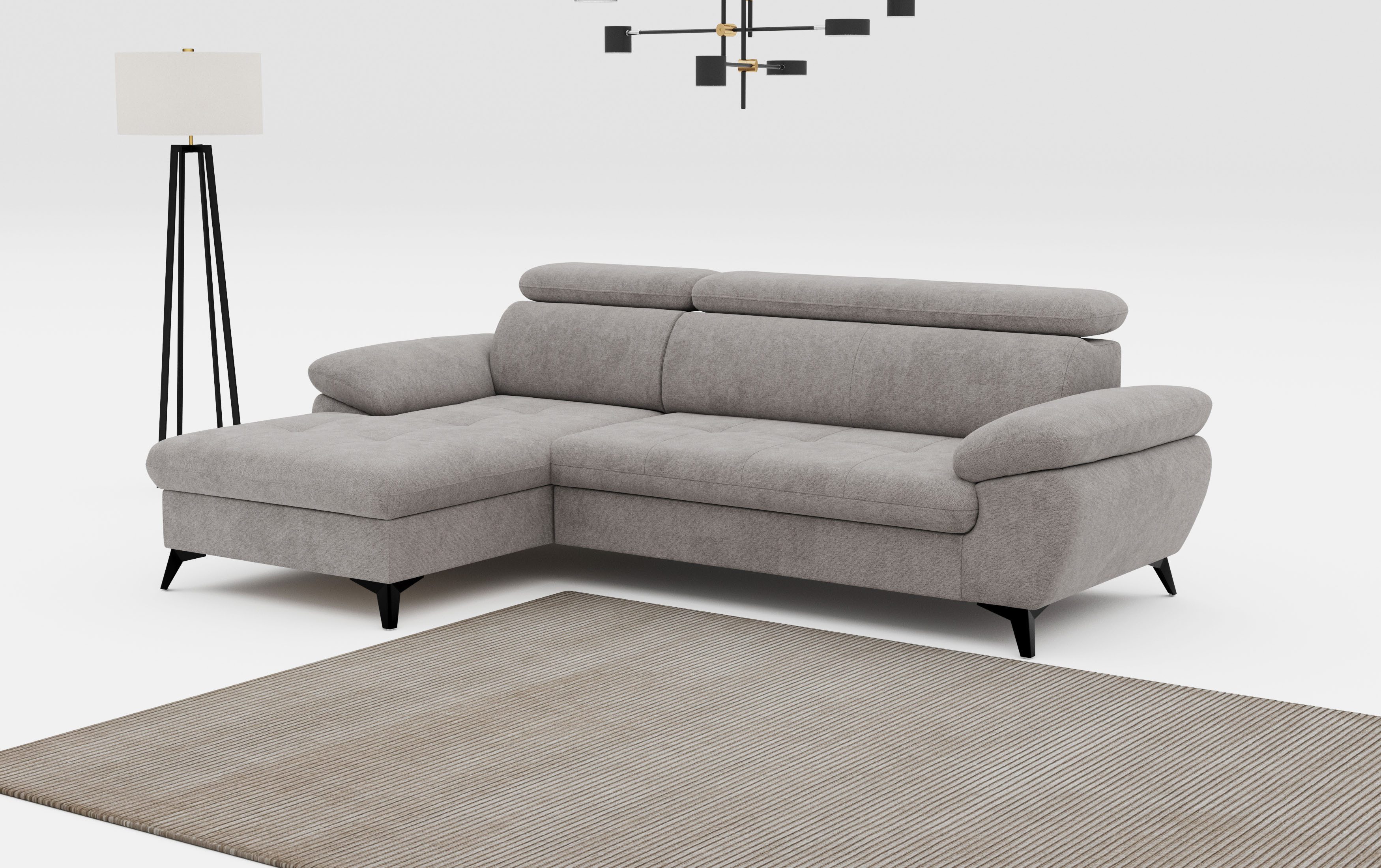 COTTA Ecksofa Hudson L-Form, mit Kopfteilverstellung, günstig online kaufen