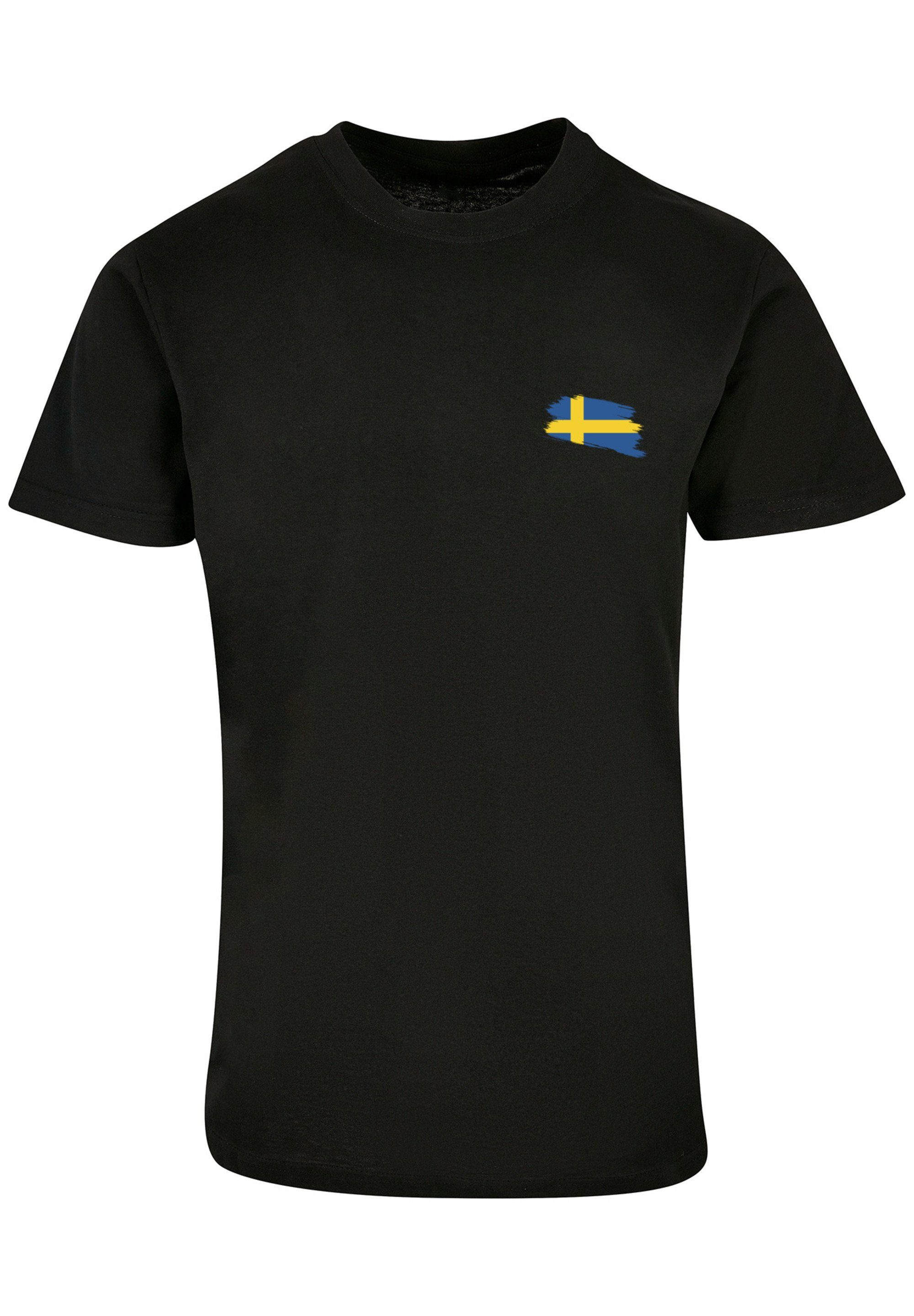 T-Shirt Sweden Print Schweden schwarz Flagge F4NT4STIC