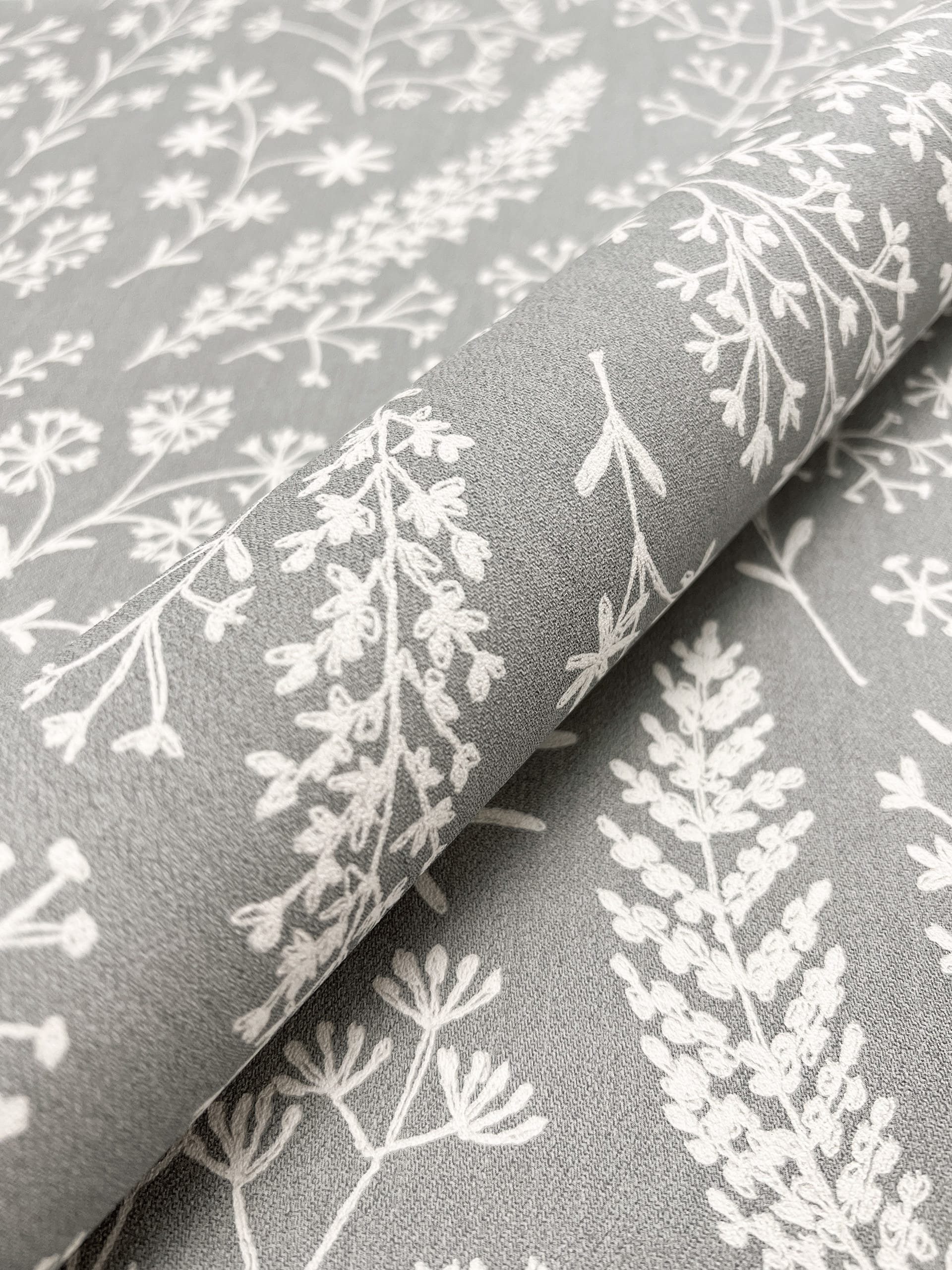 Newroom Vliestapete, Grau Tapete Floral Blumen günstig online kaufen