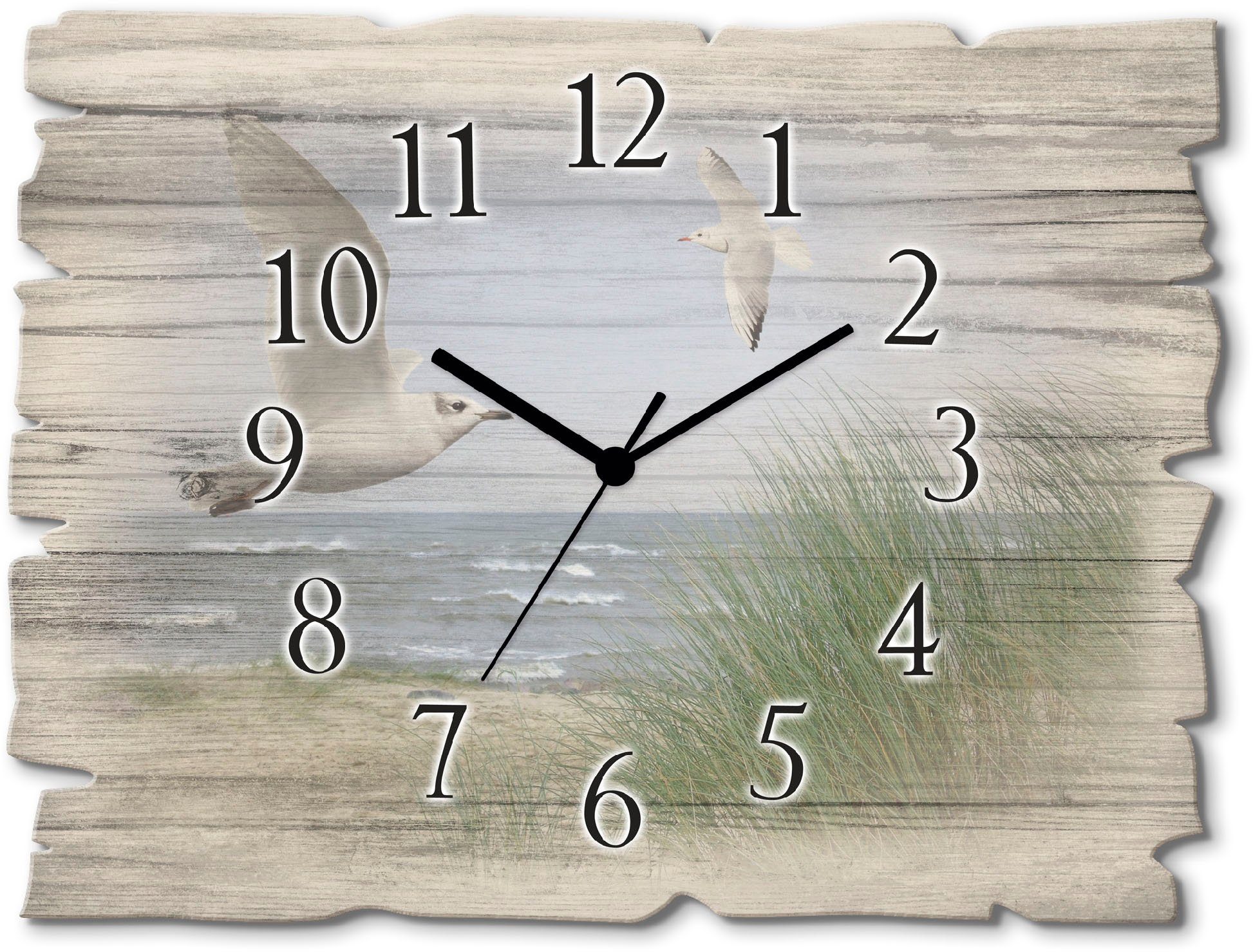 Artland Wanduhr Nordseestrand mit Möwen (wahlweise günstig online kaufen