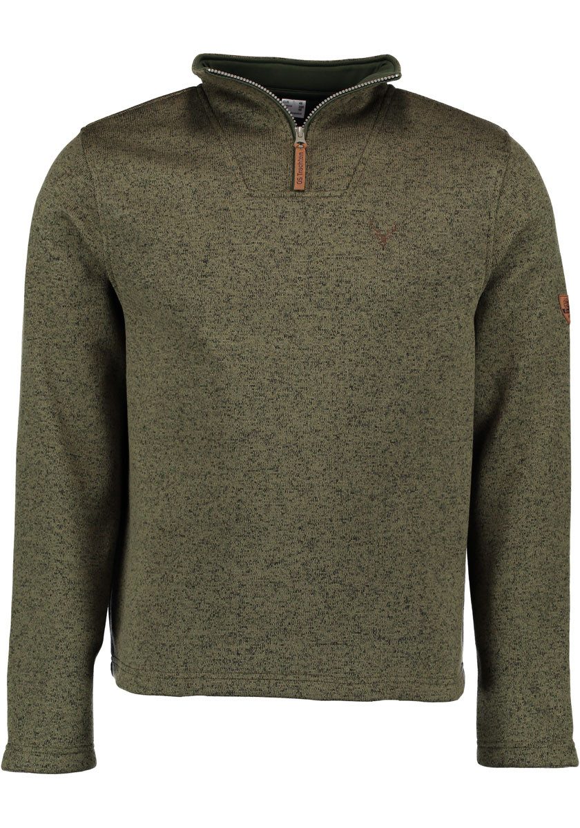 OS Trachten Strickfleece-Pullover Wukom Troyer hochgeschlossen günstig online kaufen