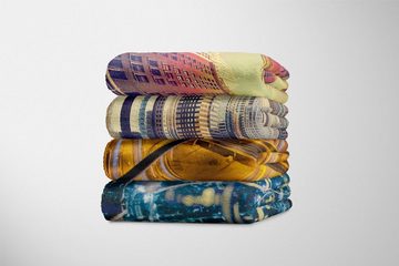 Sinus Art Handtücher Handtuch Strandhandtuch Saunatuch Kuscheldecke mit Fotomotiv Autobahnringe bei, Baumwolle-Polyester-Mix (1-St), Handtuch