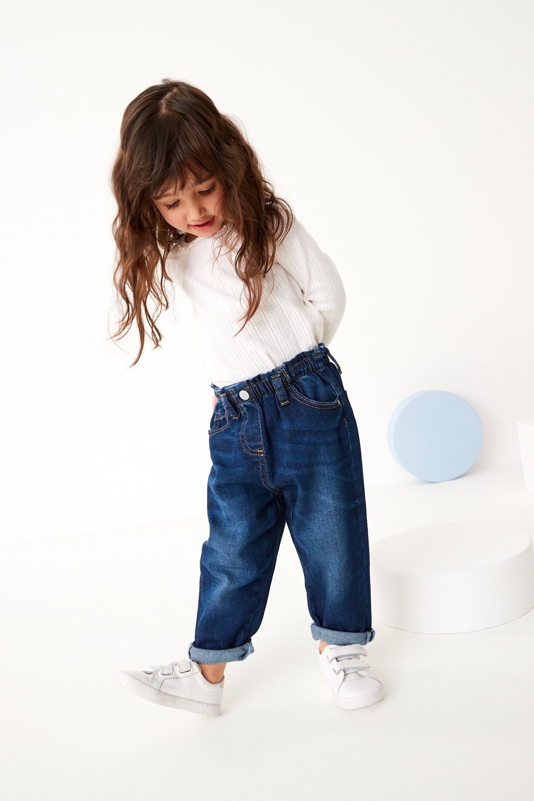 Dark Denim Mom-Jeans Next Mom-Jeans (1-tlg) Wash