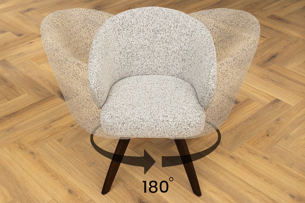 riess-ambiente Drehstuhl WALKÜRE beige - Strukturstoff, Federkernpolsterung günstig online kaufen