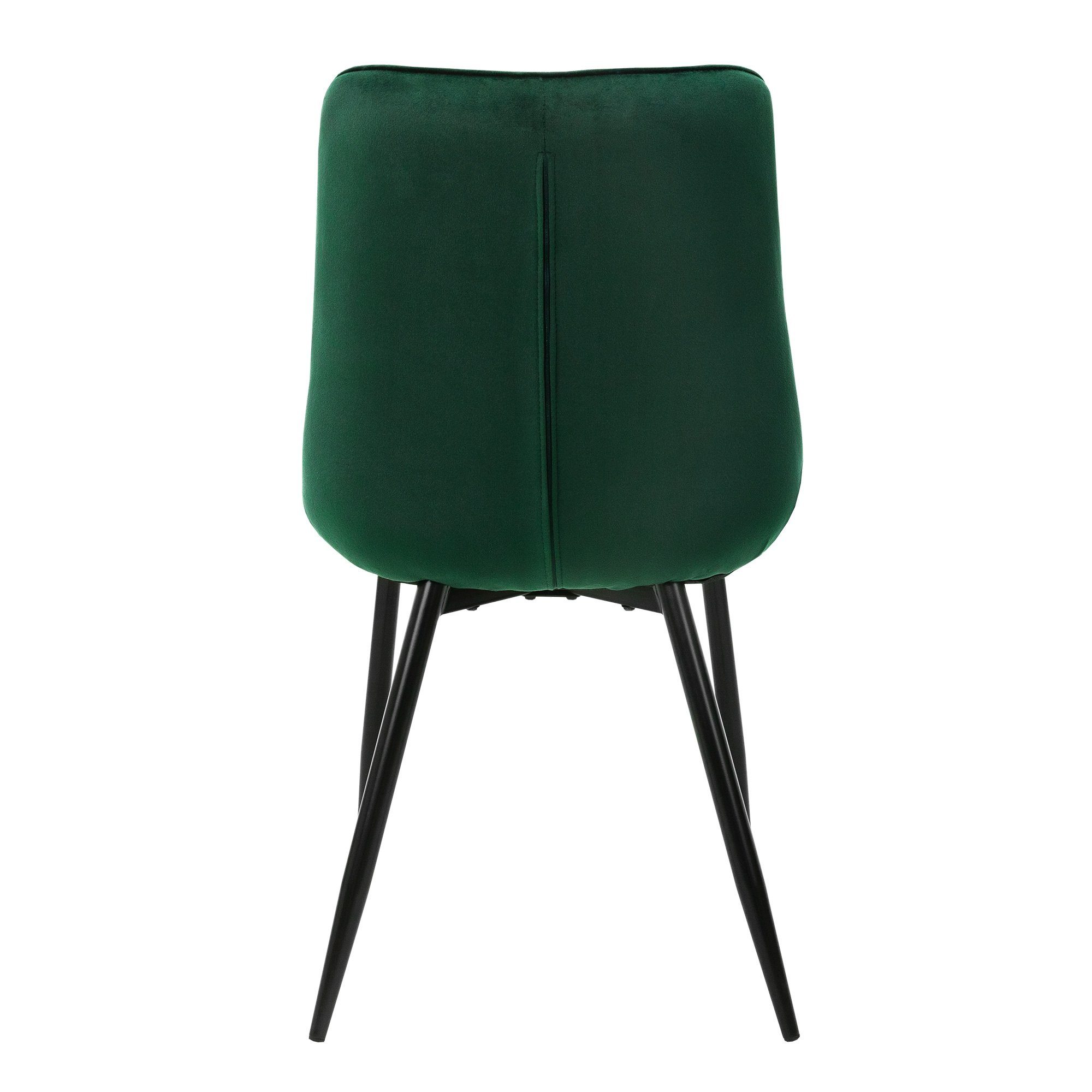 ML-DESIGN Stuhl mit (2er Samtbezug 2er Metallbeinen Esszimmerstuhl Set) und Set Grün Montagematerial