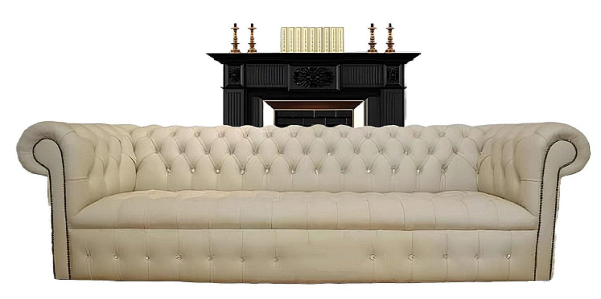 Xlmoebel Chesterfield-Sofa Luxuriöses Chesterfield-Sofa aus Leder für 4 Personen, Sofa 1 Teile, Hergestellt in Europa