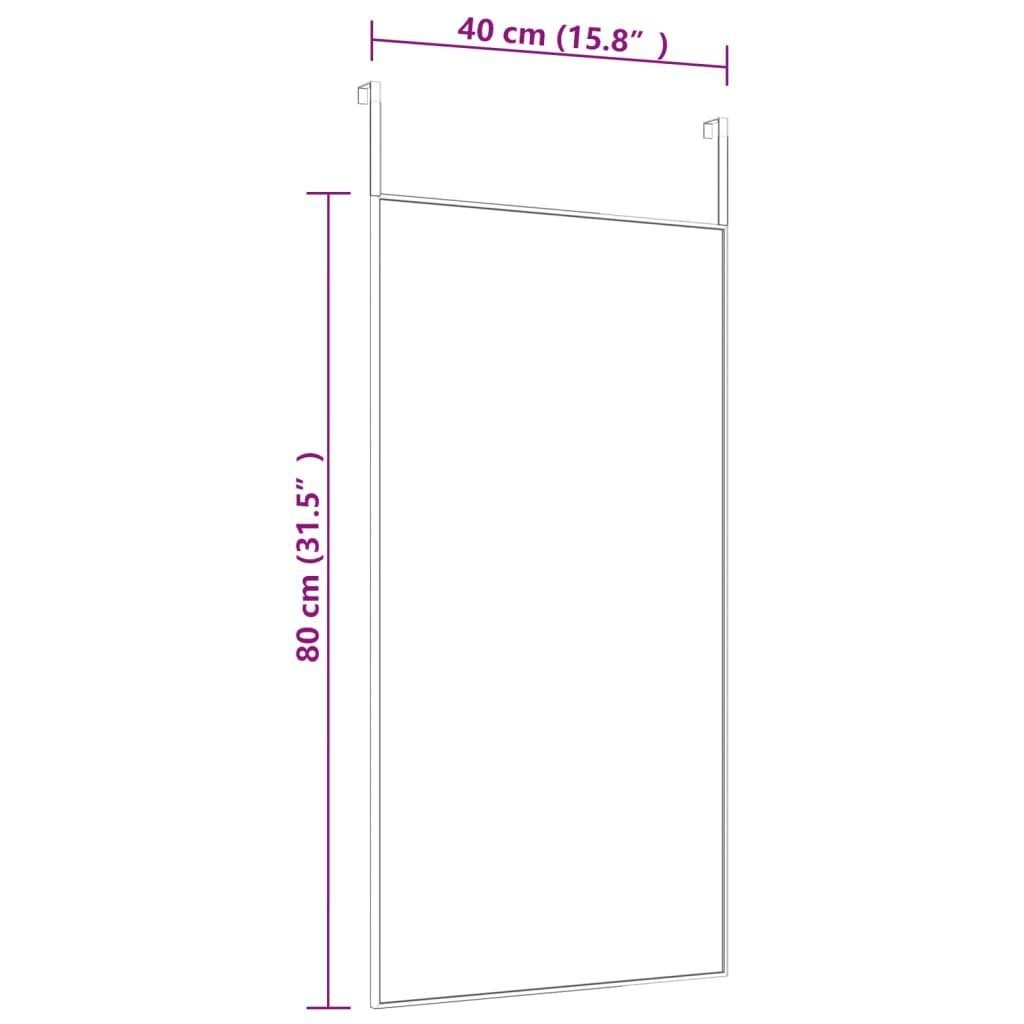 furnicato Wandspiegel Türspiegel Schwarz 40x80 Aluminium und Glas cm