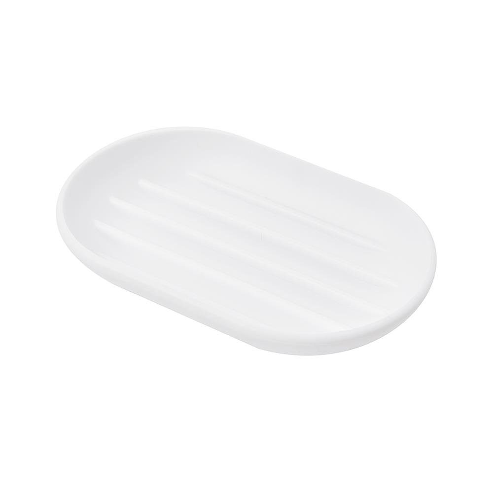 Umbra Seifenschale Touch, Oval Weiß Seifenablage mit Soft Touch Finish für Badezimmer und Küche