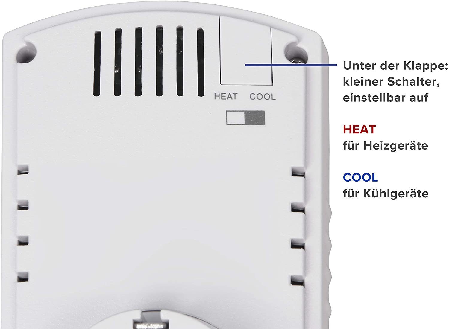 Steckdosen-Thermostat 5-30°C POWER - TCU-440, MC Steckdosen-Thermostat McPower Klimaregelung,