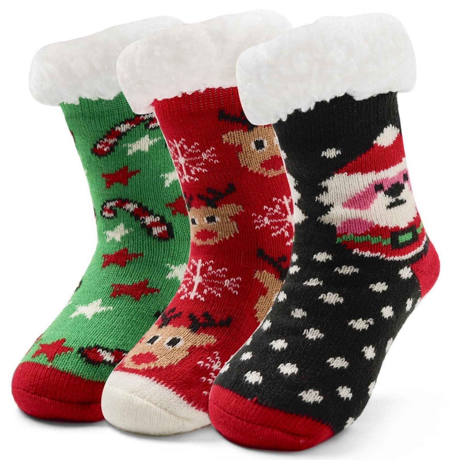 LuxusKollektion Haussocken Kindersocken Winter warm & rutschfest