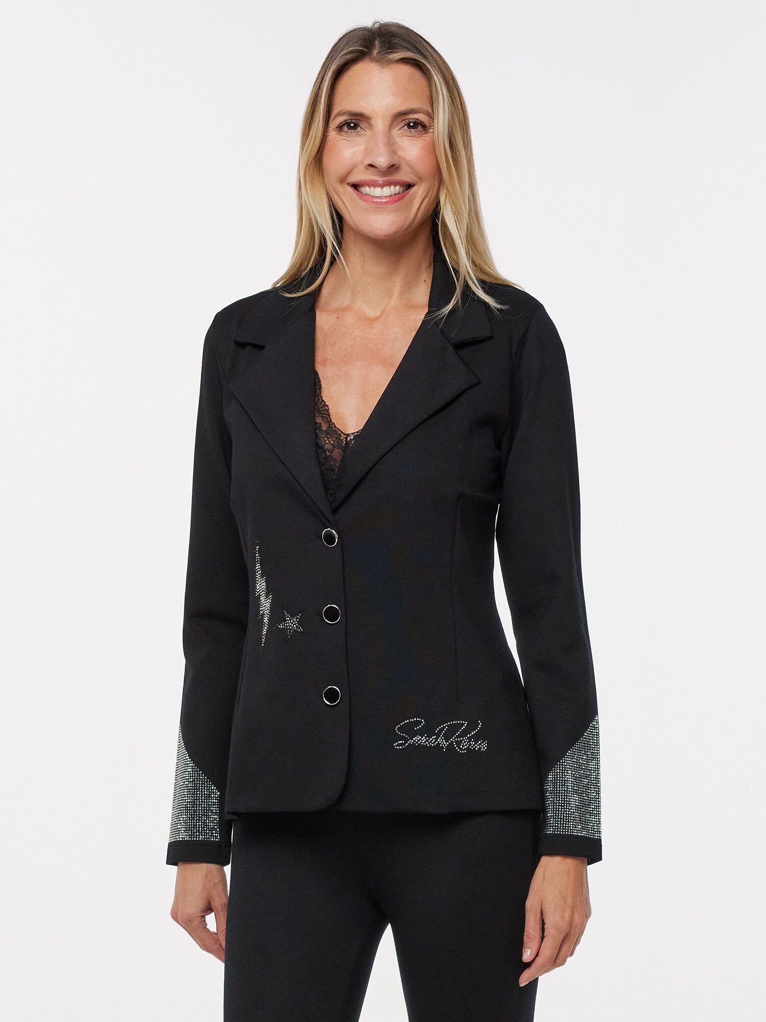 Sarah Kern Jackenblazer Jackenblazer figurbetont mit Strassdetails