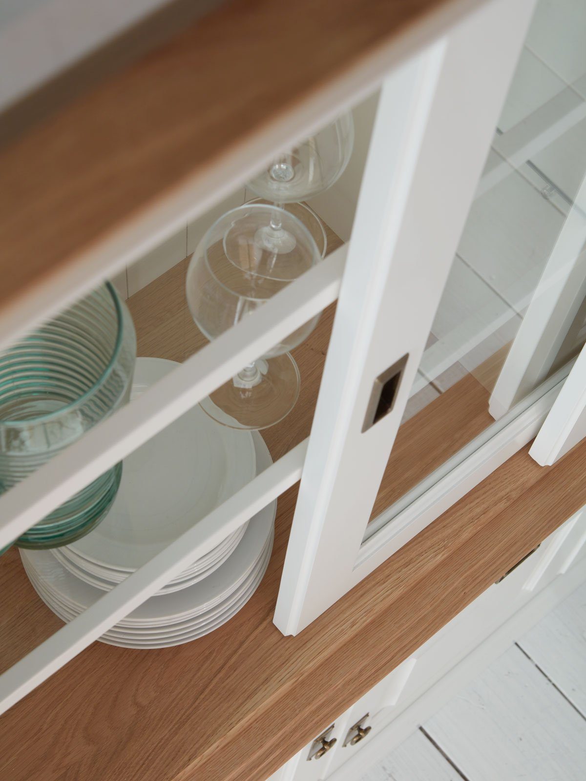 Casamia Buffet Büffet Sideboard mit Aufsatz Novara 5-türig 2 Schubladen weiß massiv