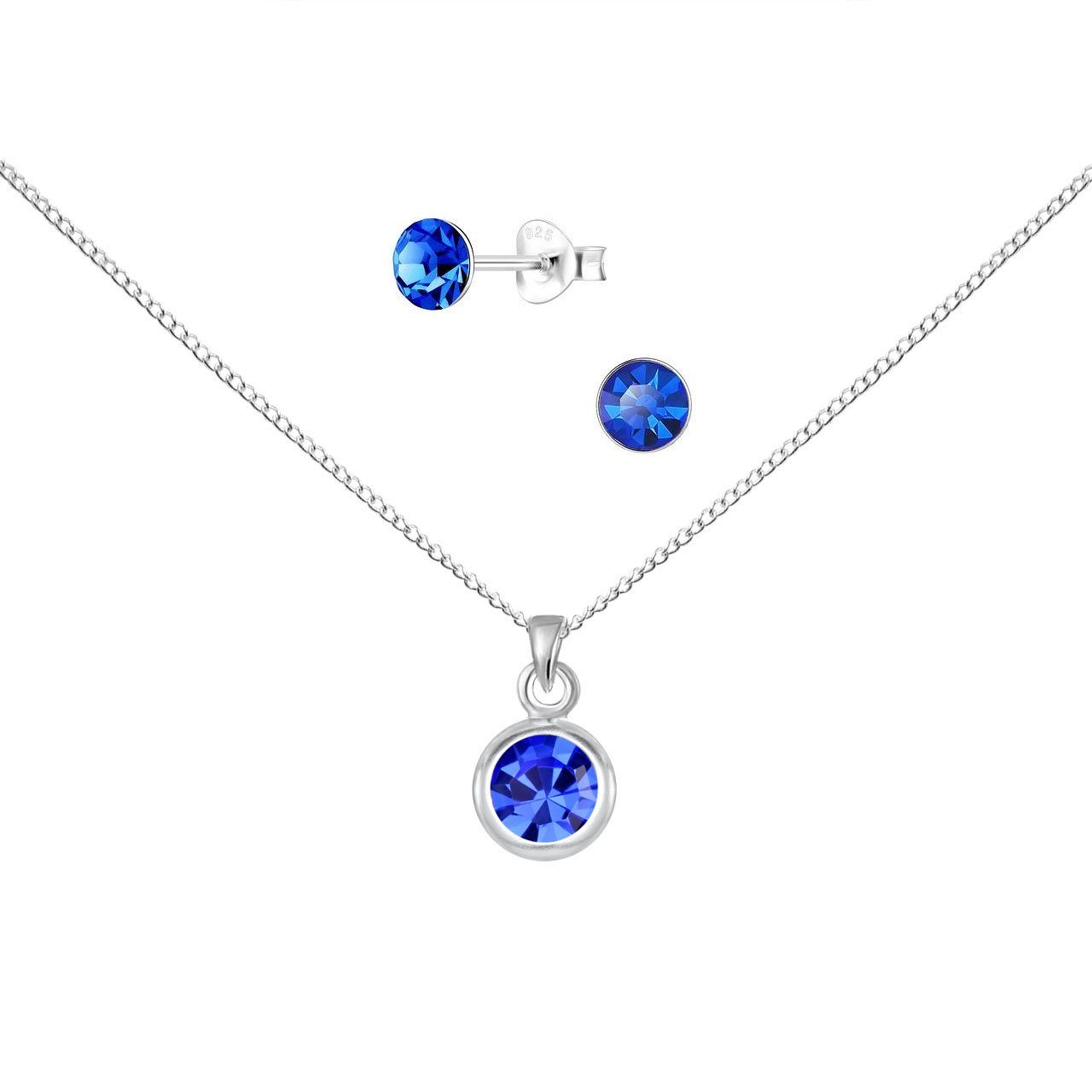ALEXANDER YORK Schmuckset Kette mit Anhänger, Ohrstecker, SOLITÄR saphirbla günstig online kaufen