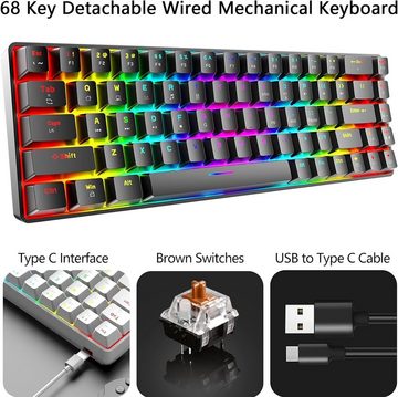 ZIYOU LANG RGB-Hintergrundbeleuchtung Tastatur- und Maus-Set, 6 programmierbare Maustasten, Treibersoftware für Benutzerdefinierte