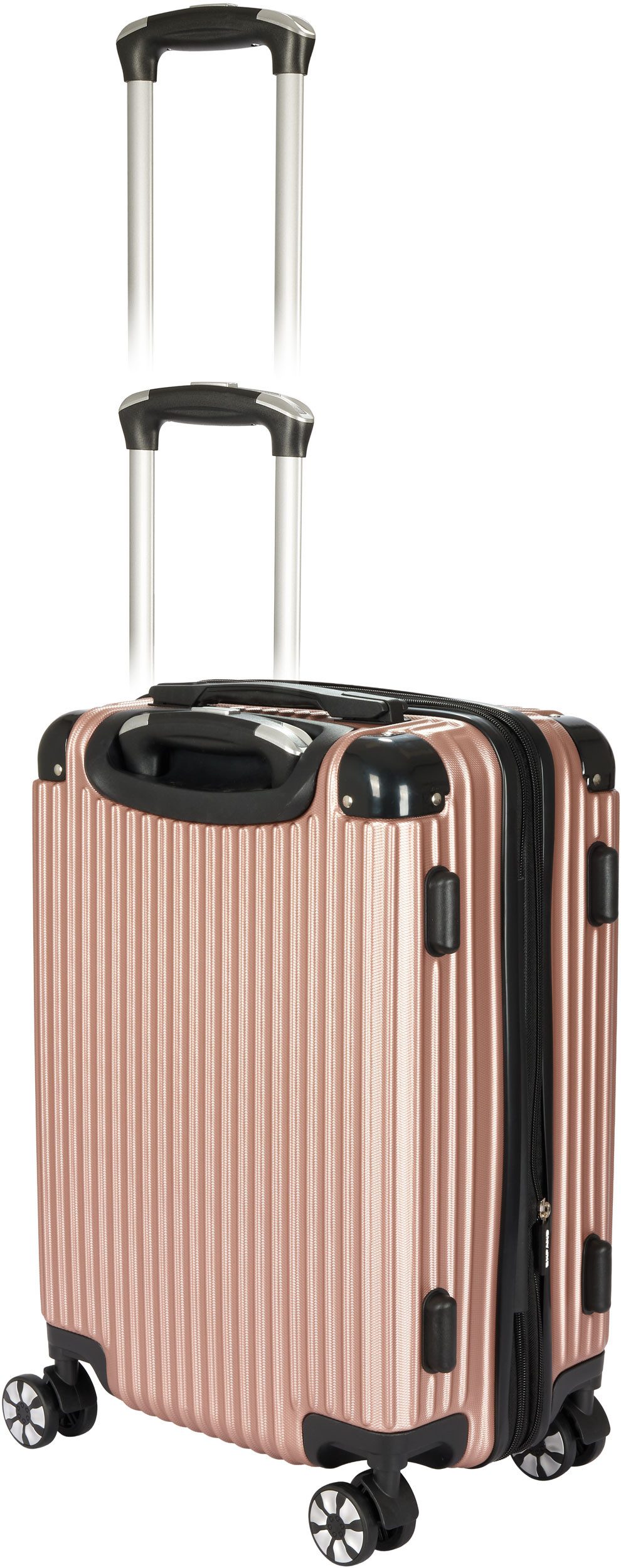 BRUBAKER Handgepäckkoffer London - Handgepäck Koffer Reisekoffer mit Zahlenschloss, 4 Rollen, 37 x 56 x 22 cm - ABS Trolley - Hartschalen Rollkoffer, Größe M