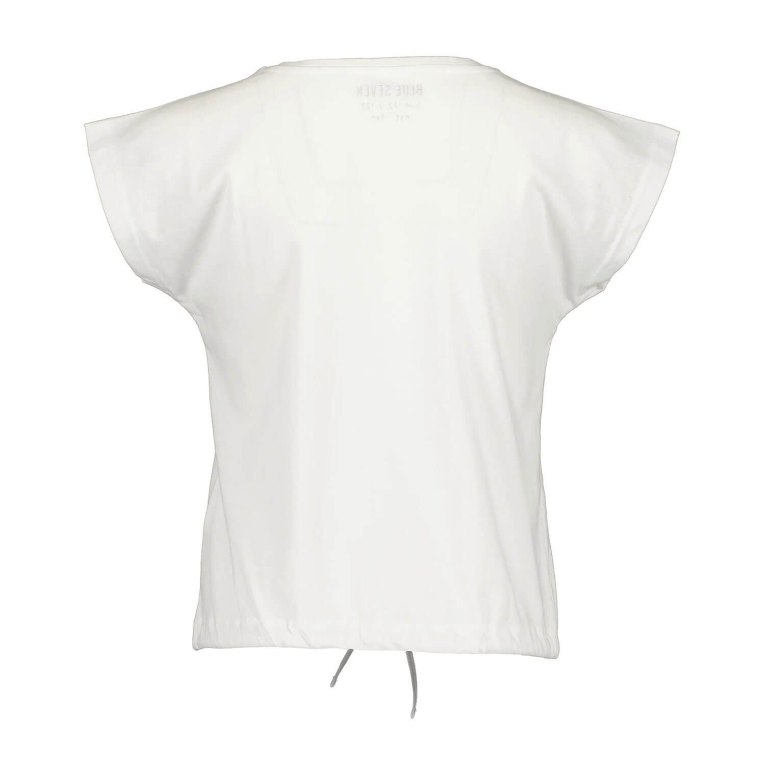 T-Shirt mit Bindeband und modischem Blue weiß Mädchen Kurzarm-Shirt Front-Print Kinder Seven