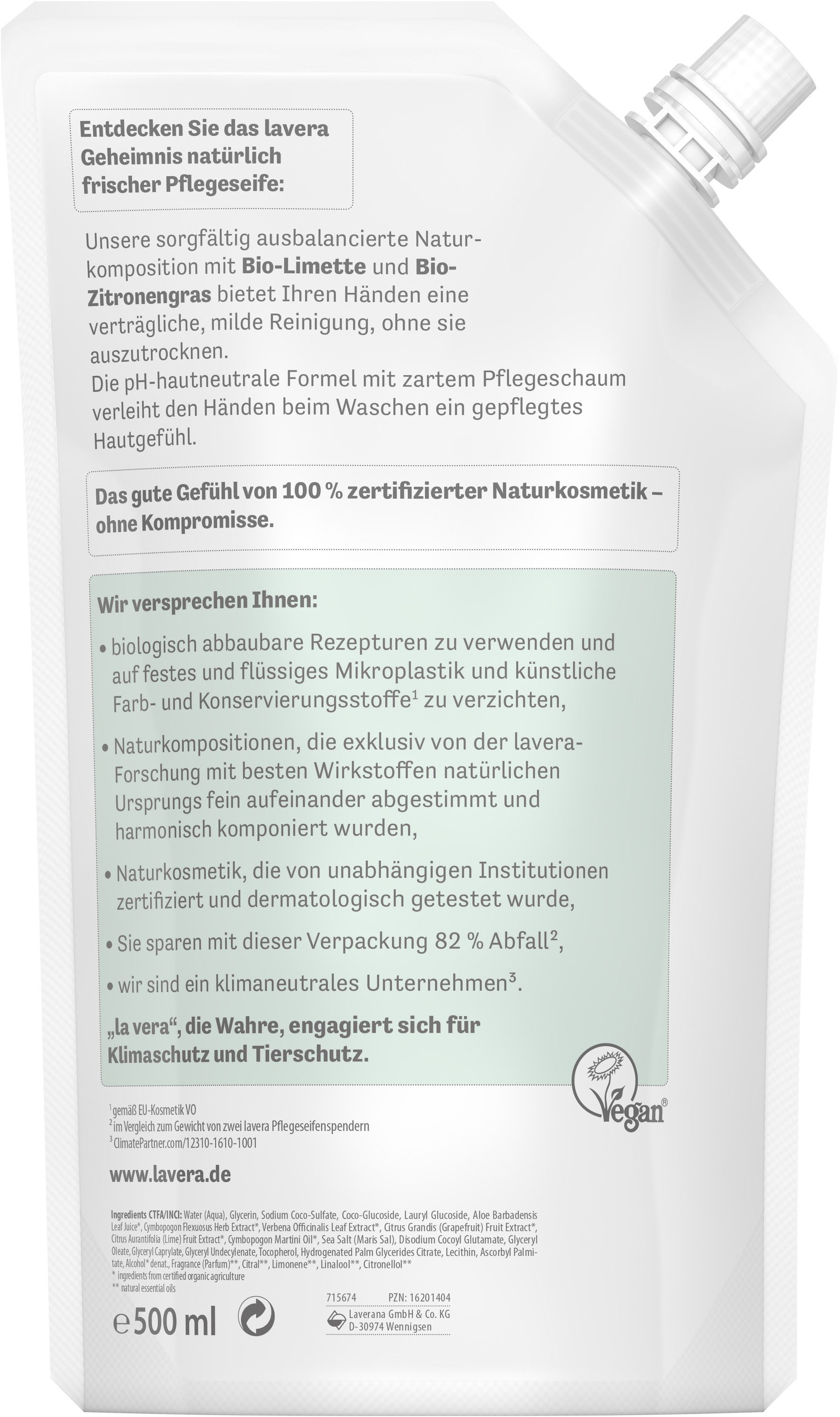lavera Handseife Nachfüllbeutel Frische Pflegeseife, 1-tlg.