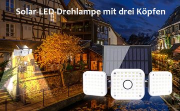 LifeImpree LED Solarleuchte 2 Stück, LED fest integriert, Weiß Licht, Kann gedreht werden, mit Bewegungssensor Solar-Straßenleuchte