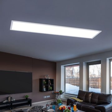etc-shop LED Deckenleuchte, LED-Leuchtmittel fest verbaut, Warmweiß, LED Deckenpanel Arbeitszimmer Deckenlampe weiß Aufbaulampe Panel