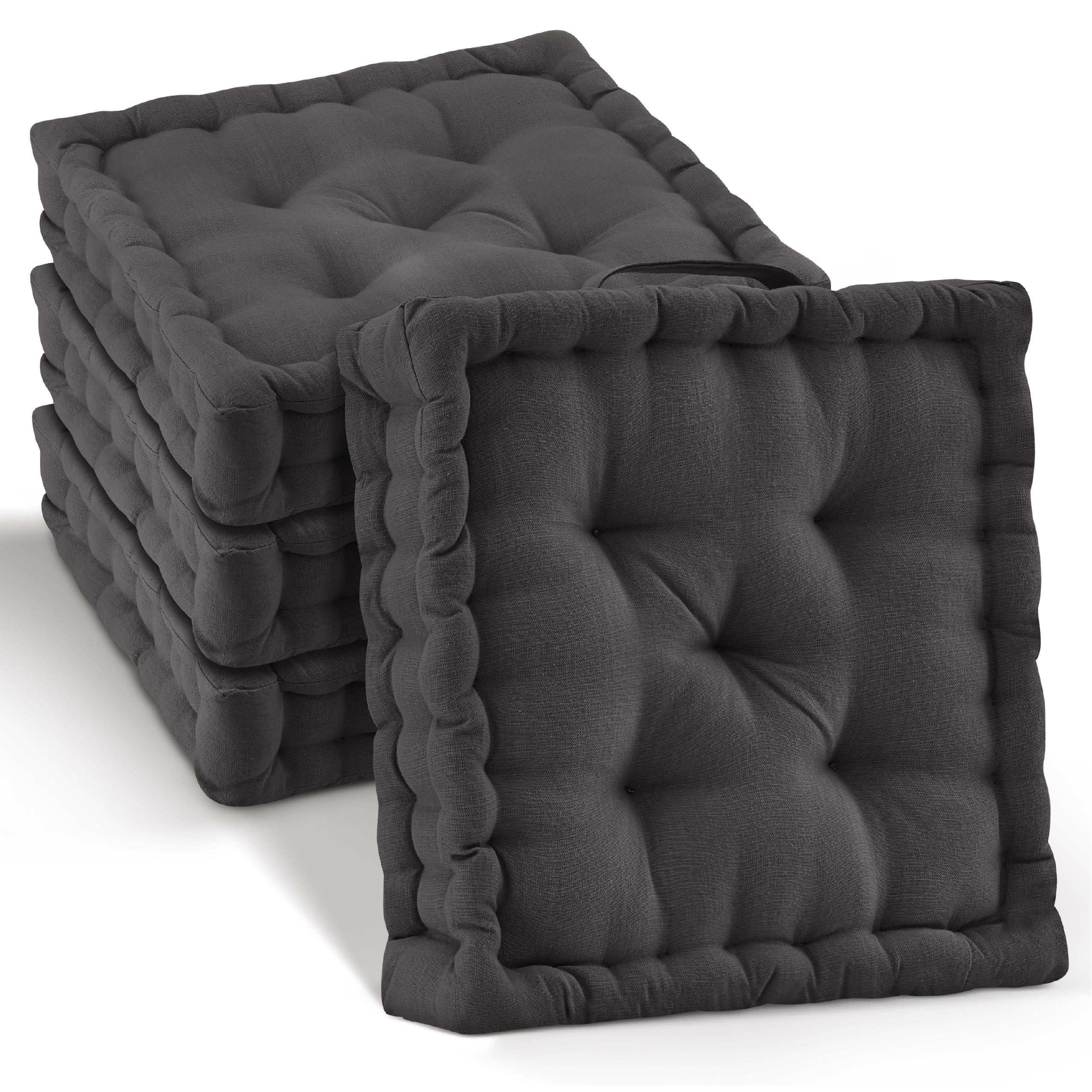 Beautissu Stuhlkissen Mila, 100% Baumwolle, mit Tragegriff