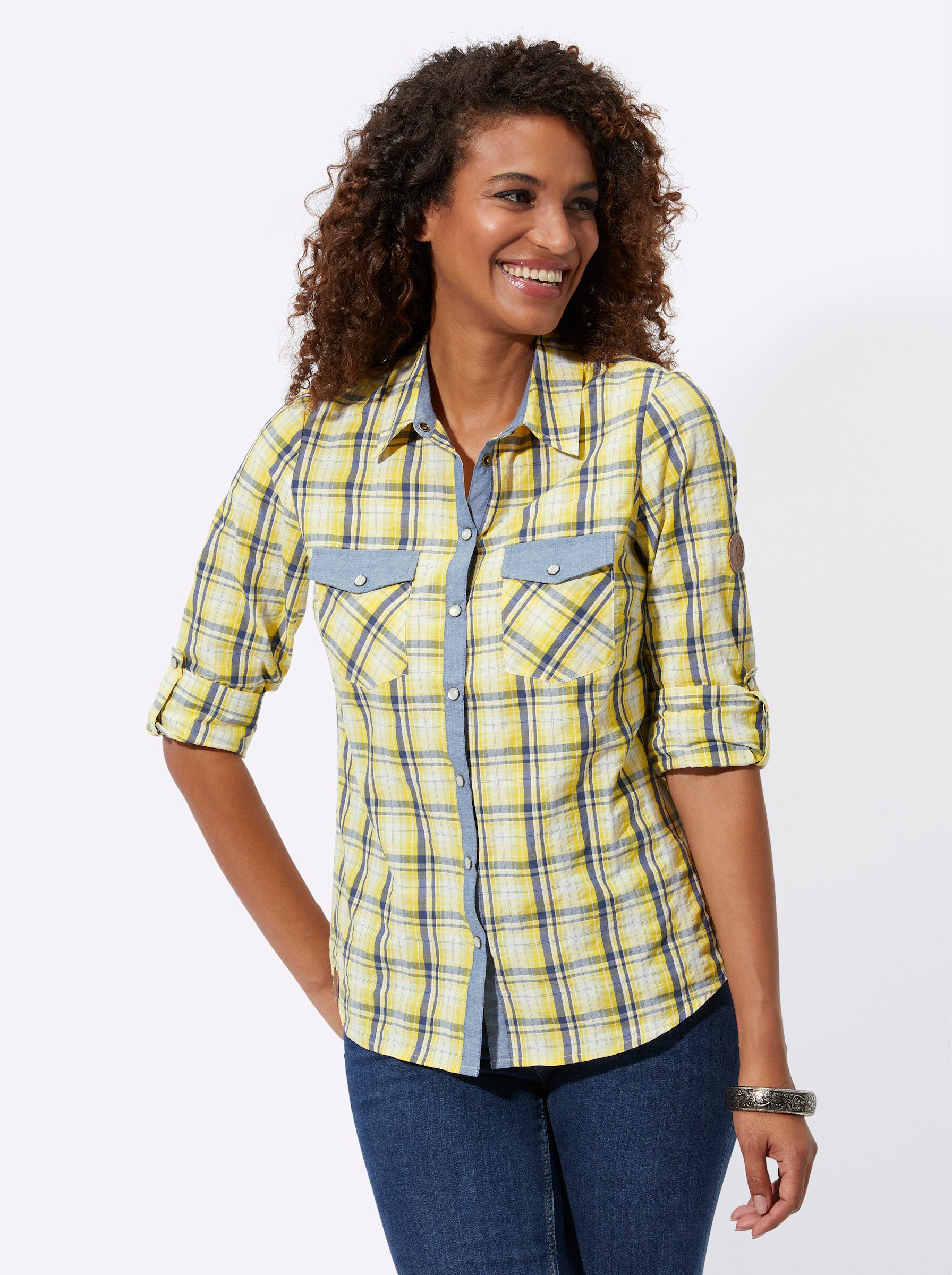 Witt Klassische Bluse Karo-Bluse Langarm günstig online kaufen